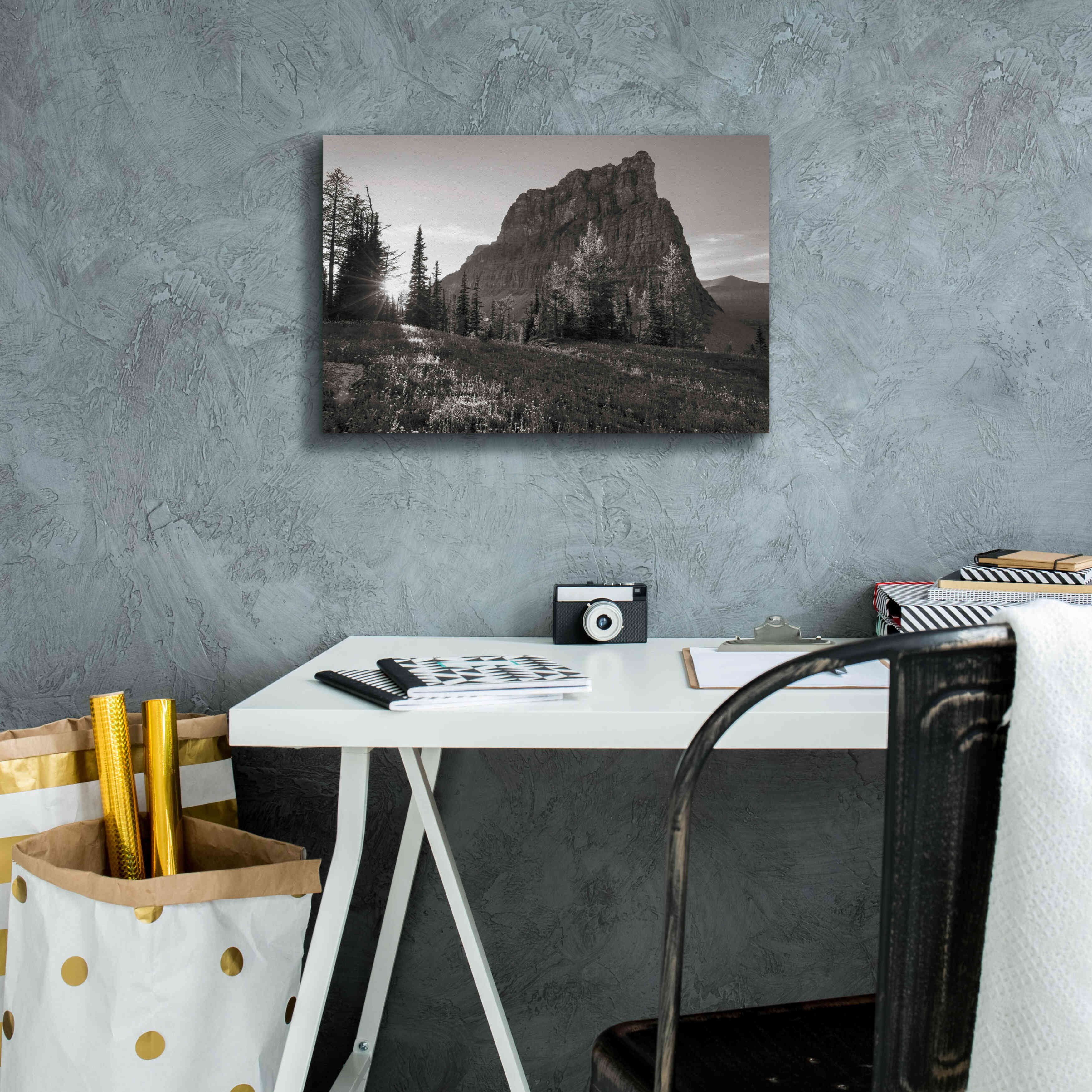 'Boulder Pass Glacier National Park BW' by Alan Majchrowicz,Giclee Canvas Wall Art,18x12