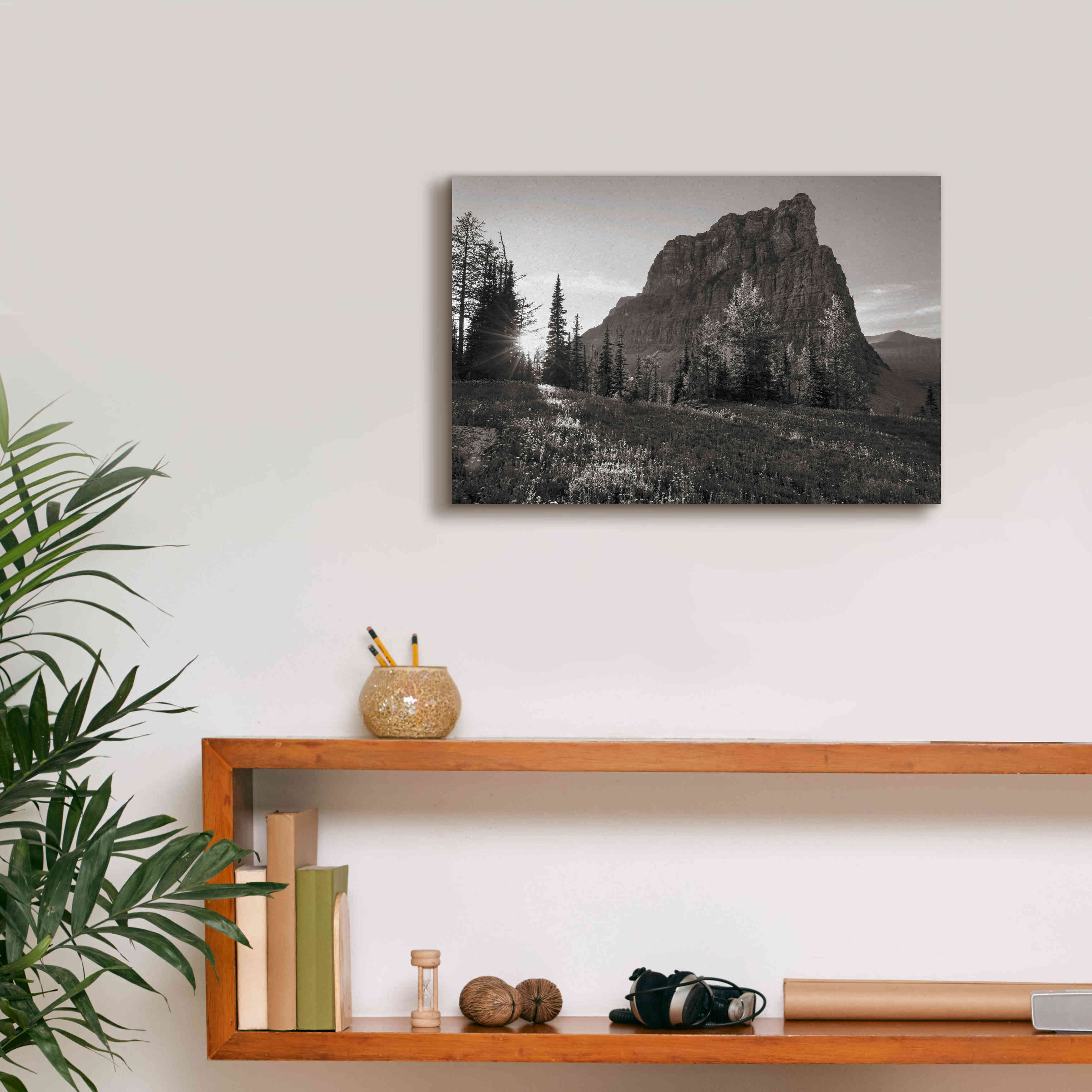 'Boulder Pass Glacier National Park BW' by Alan Majchrowicz,Giclee Canvas Wall Art,18x12