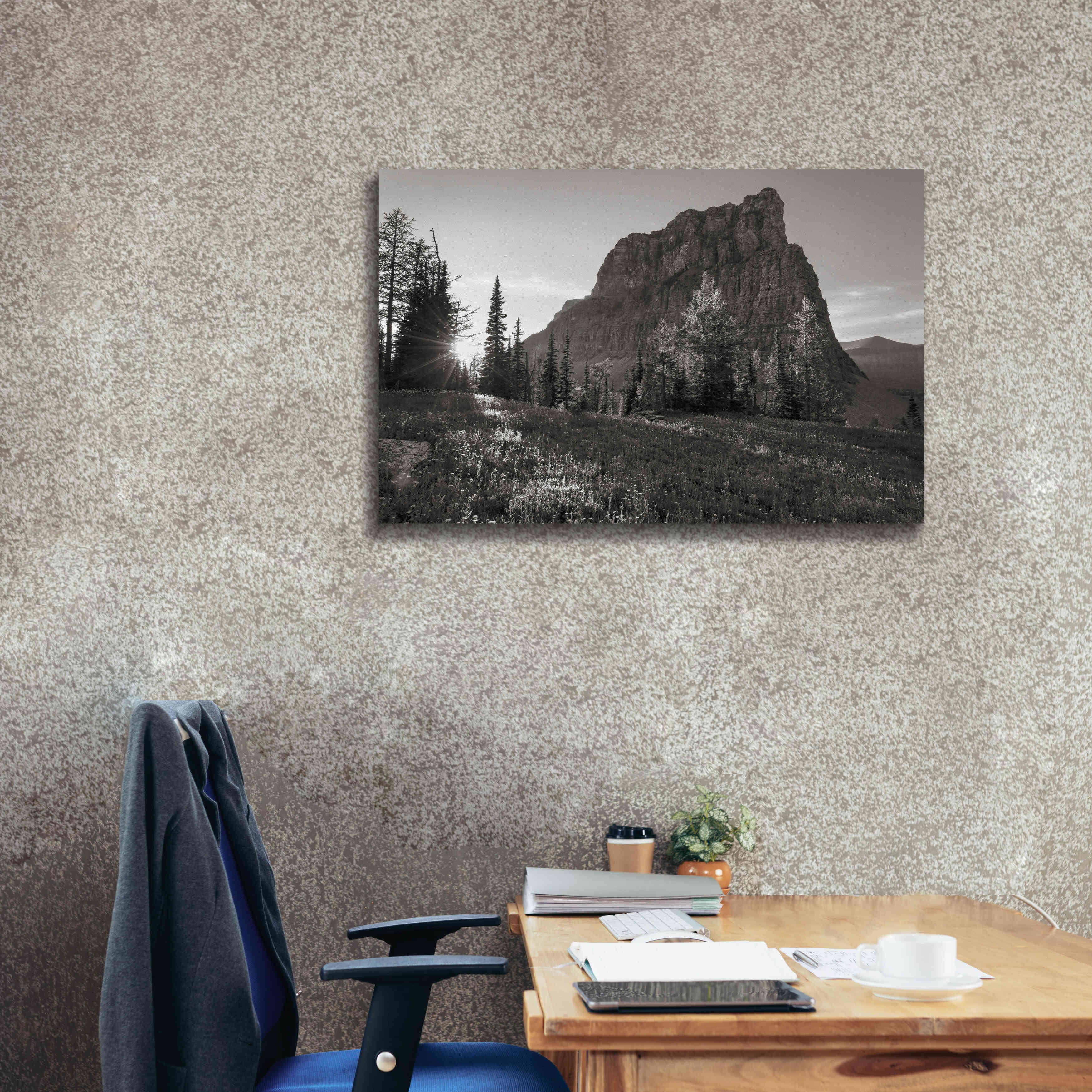 'Boulder Pass Glacier National Park BW' by Alan Majchrowicz,Giclee Canvas Wall Art,40x26