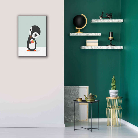 Image of 'Pingu Loves Ice Cream' by Volkan Dalyan, Giclee Canvas Wall Art,18x26