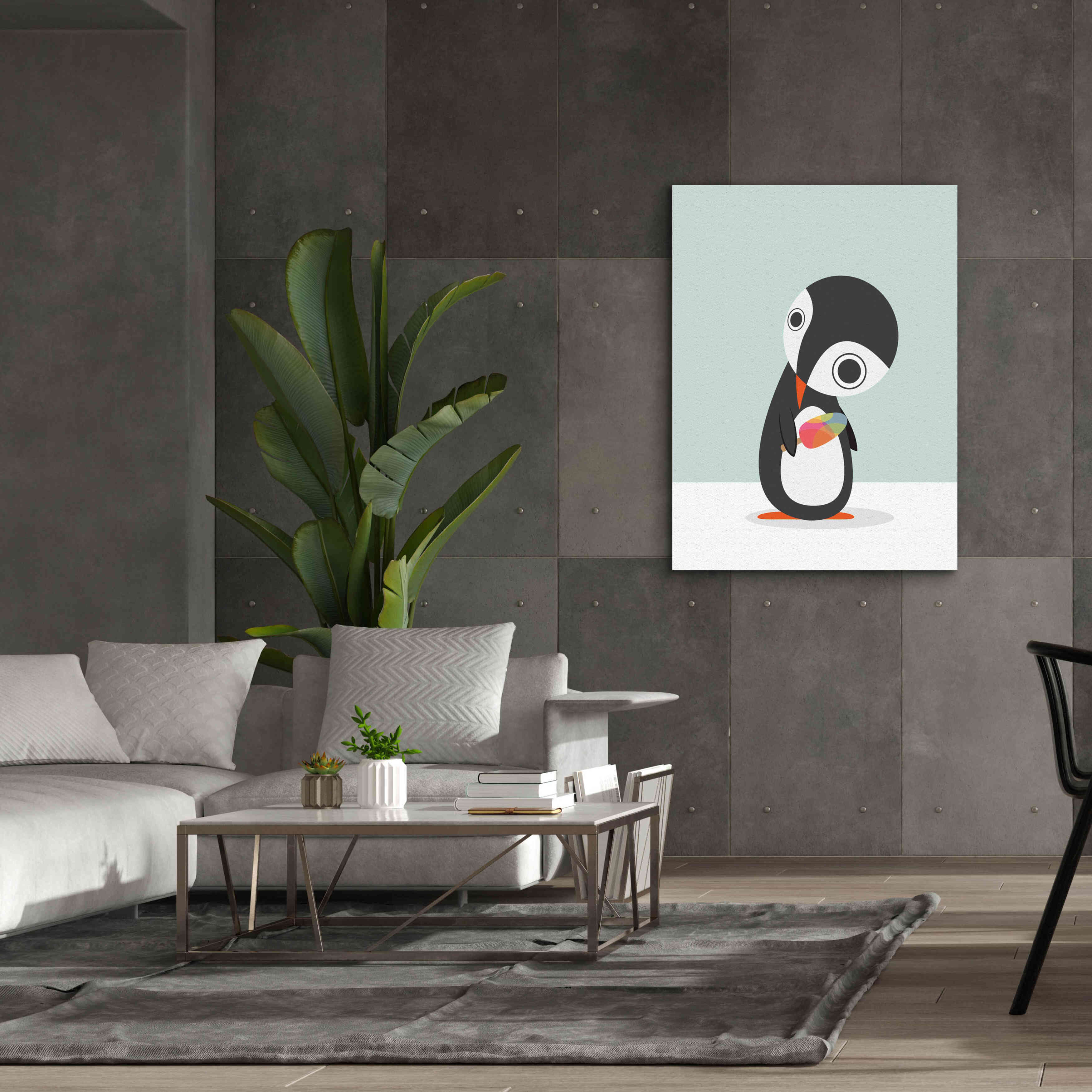 'Pingu Loves Ice Cream' by Volkan Dalyan, Giclee Canvas Wall Art,40x54