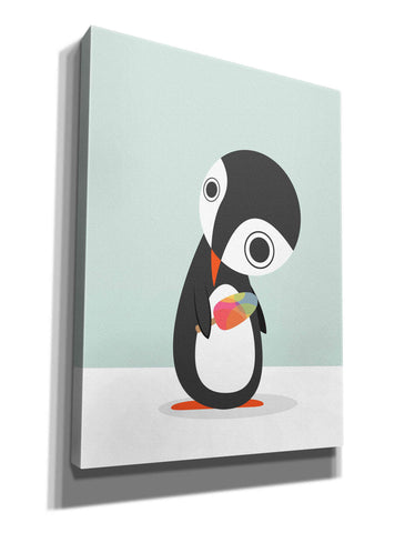 Image of 'Pingu Loves Ice Cream' by Volkan Dalyan, Giclee Canvas Wall Art