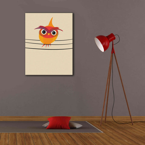 Image of 'Owl on a Wire' by Volkan Dalyan, Giclee Canvas Wall Art,26x34