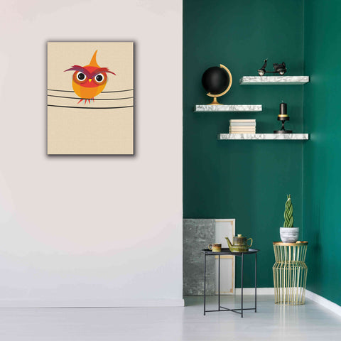 Image of 'Owl on a Wire' by Volkan Dalyan, Giclee Canvas Wall Art,26x34