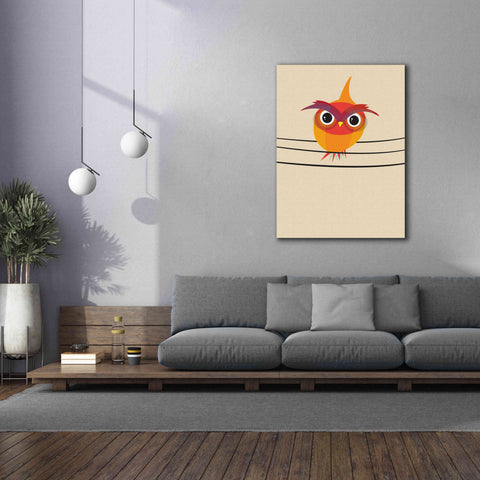 Image of 'Owl on a Wire' by Volkan Dalyan, Giclee Canvas Wall Art,40x54