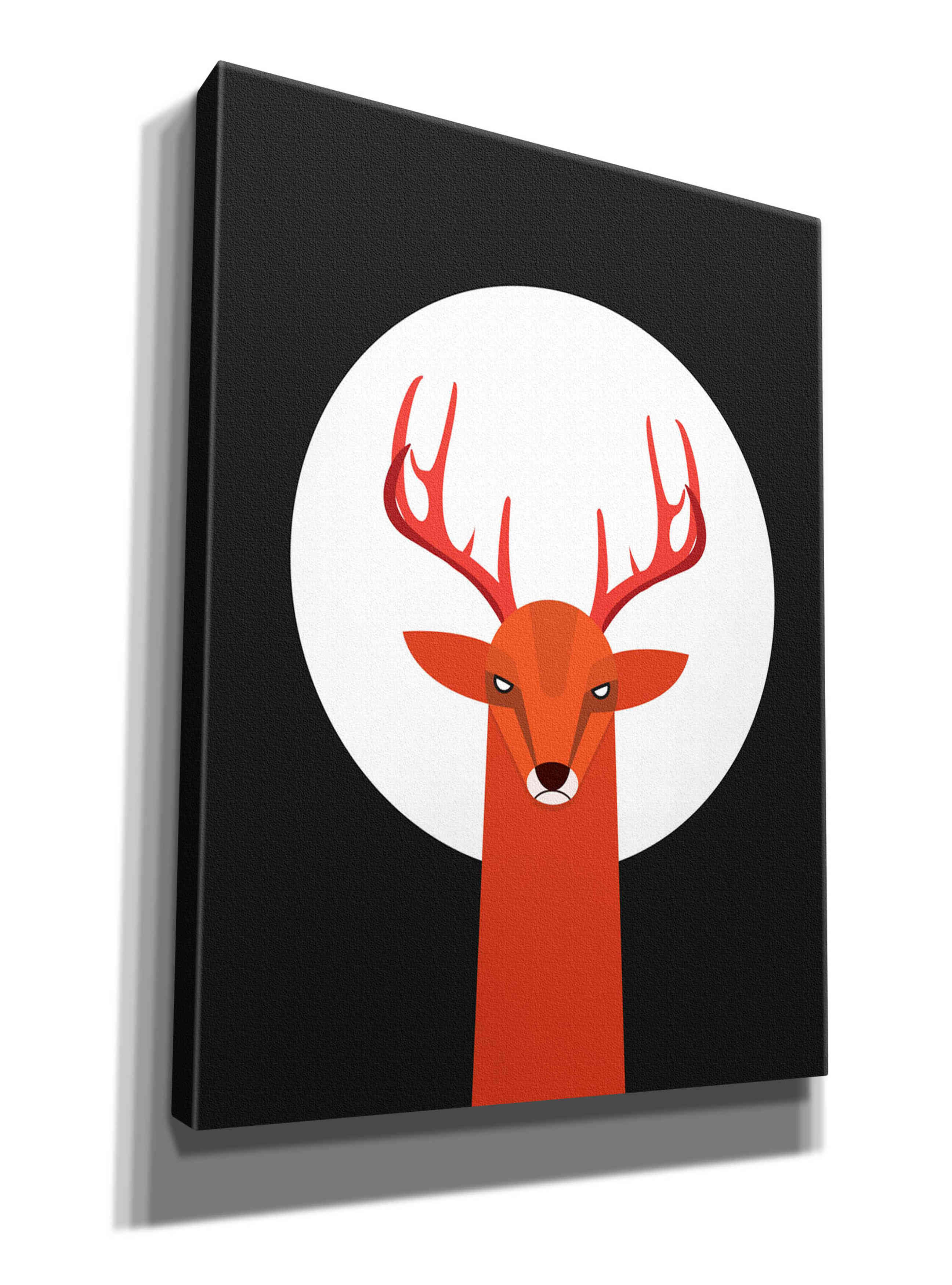 'Deer & Moon' by Volkan Dalyan, Giclee Canvas Wall Art