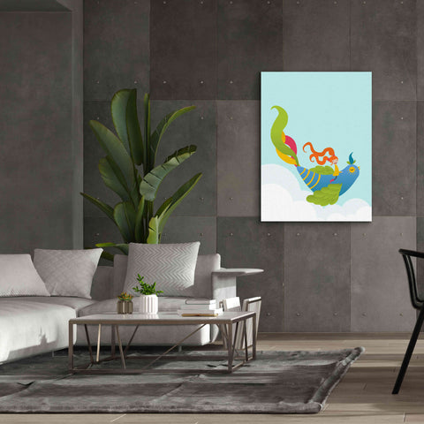 Image of 'Bird and Girl' by Volkan Dalyan, Giclee Canvas Wall Art,40x54