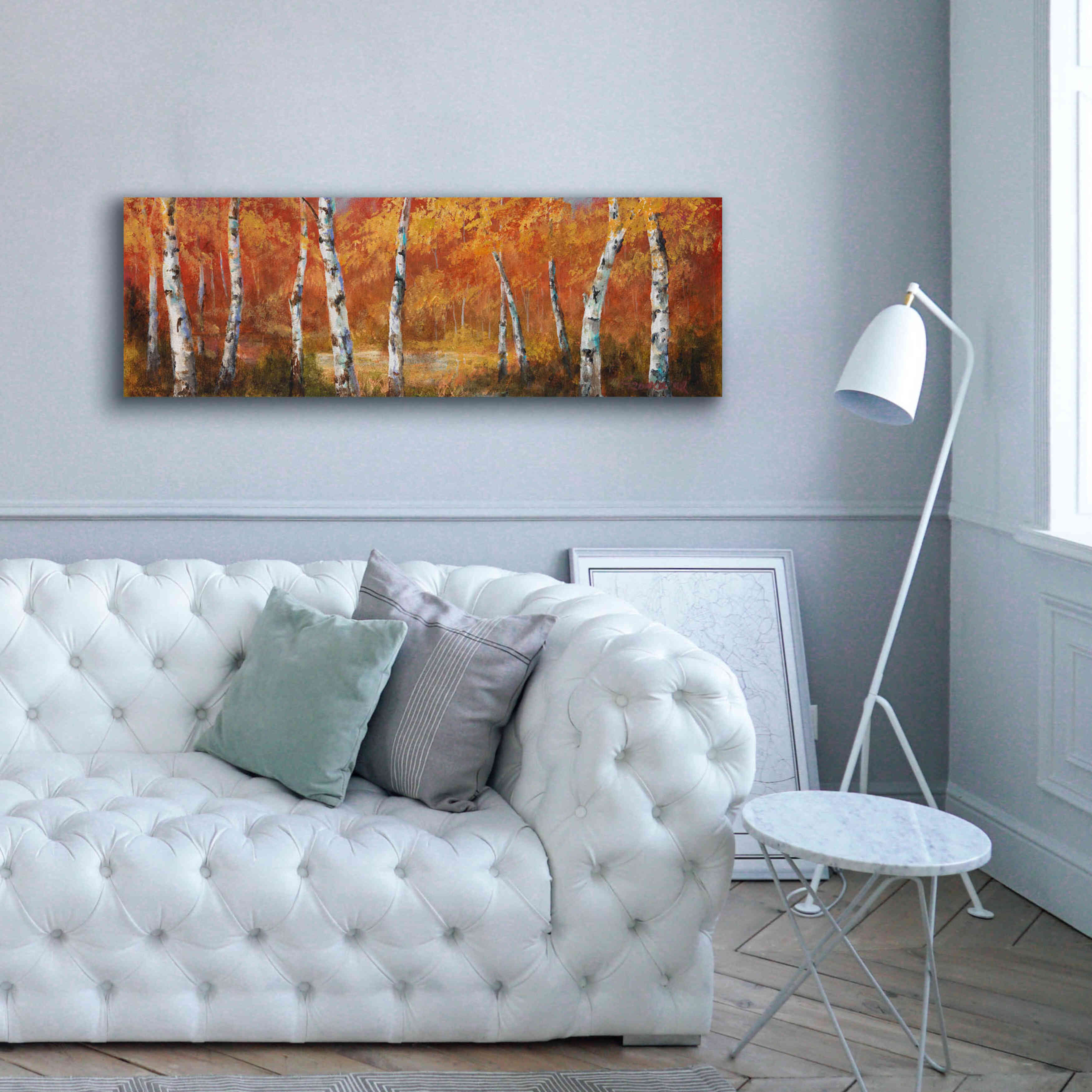 'Autumn Birch I' by Art Fronckowiak, Giclee Canvas Wall Art,60x20