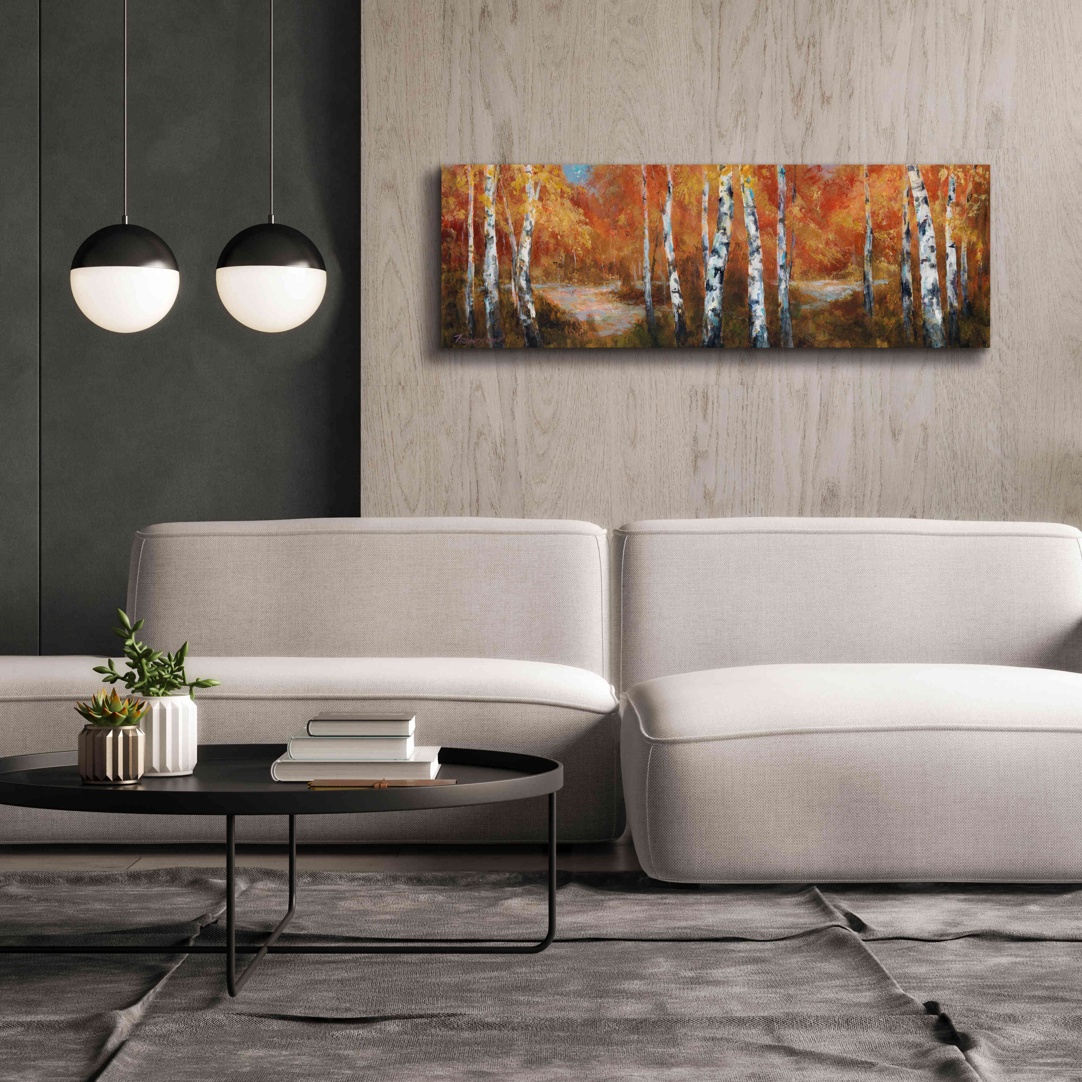 'Autumn Birch II' by Art Fronckowiak, Giclee Canvas Wall Art,60x20