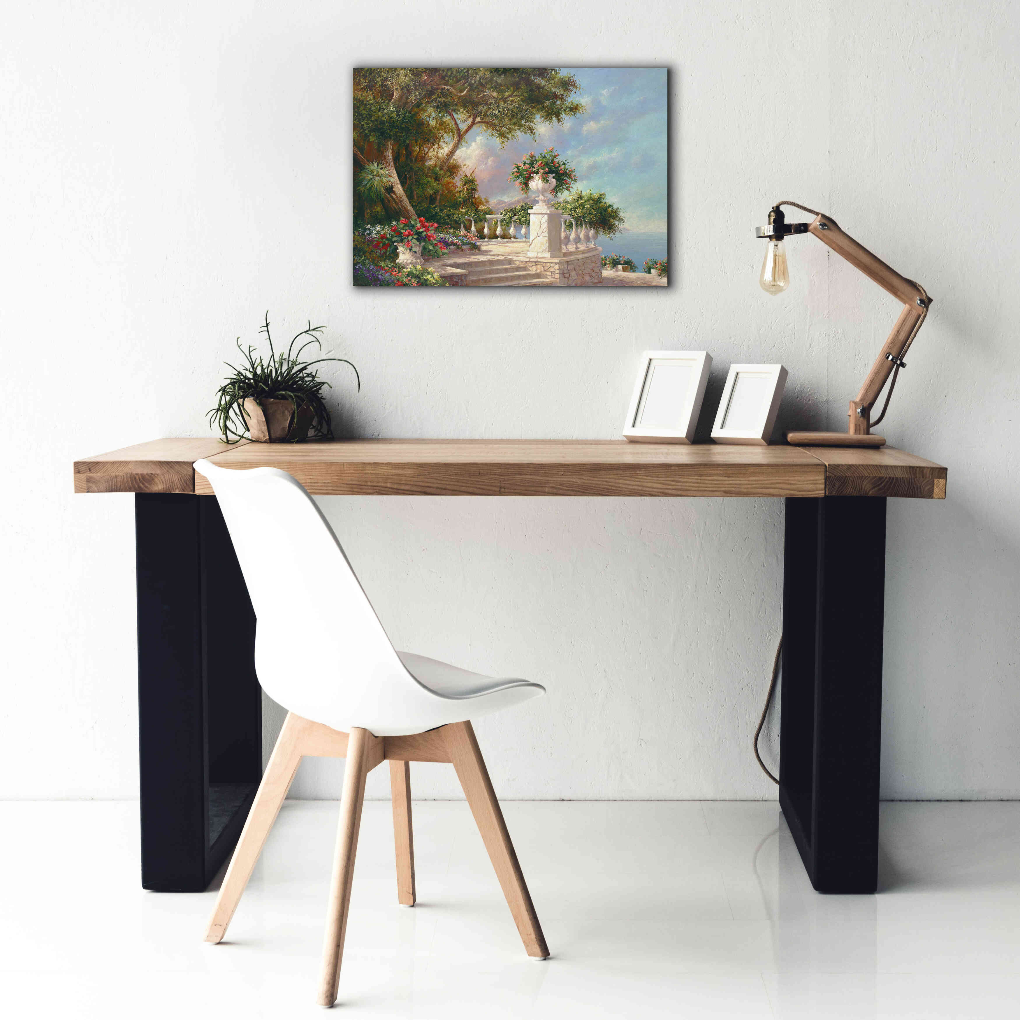 'Balcony at Lake Como' by Art Fronckowiak, Giclee Canvas Wall Art,26x18