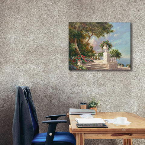 Image of 'Balcony at Lake Como' by Art Fronckowiak, Giclee Canvas Wall Art,34x26