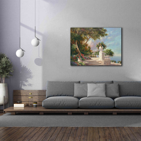 Image of 'Balcony at Lake Como' by Art Fronckowiak, Giclee Canvas Wall Art,54x40