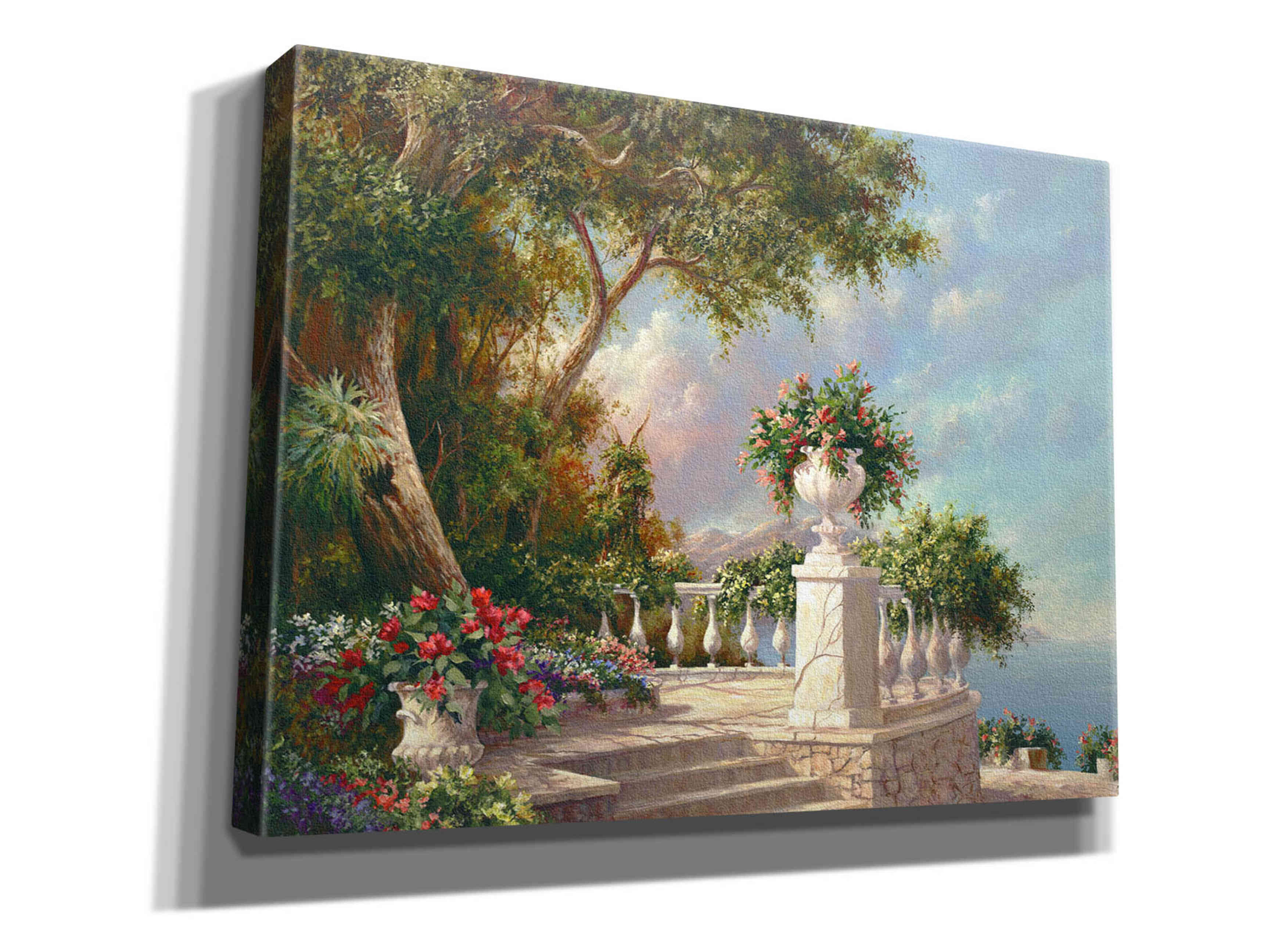 'Balcony at Lake Como' by Art Fronckowiak, Giclee Canvas Wall Art