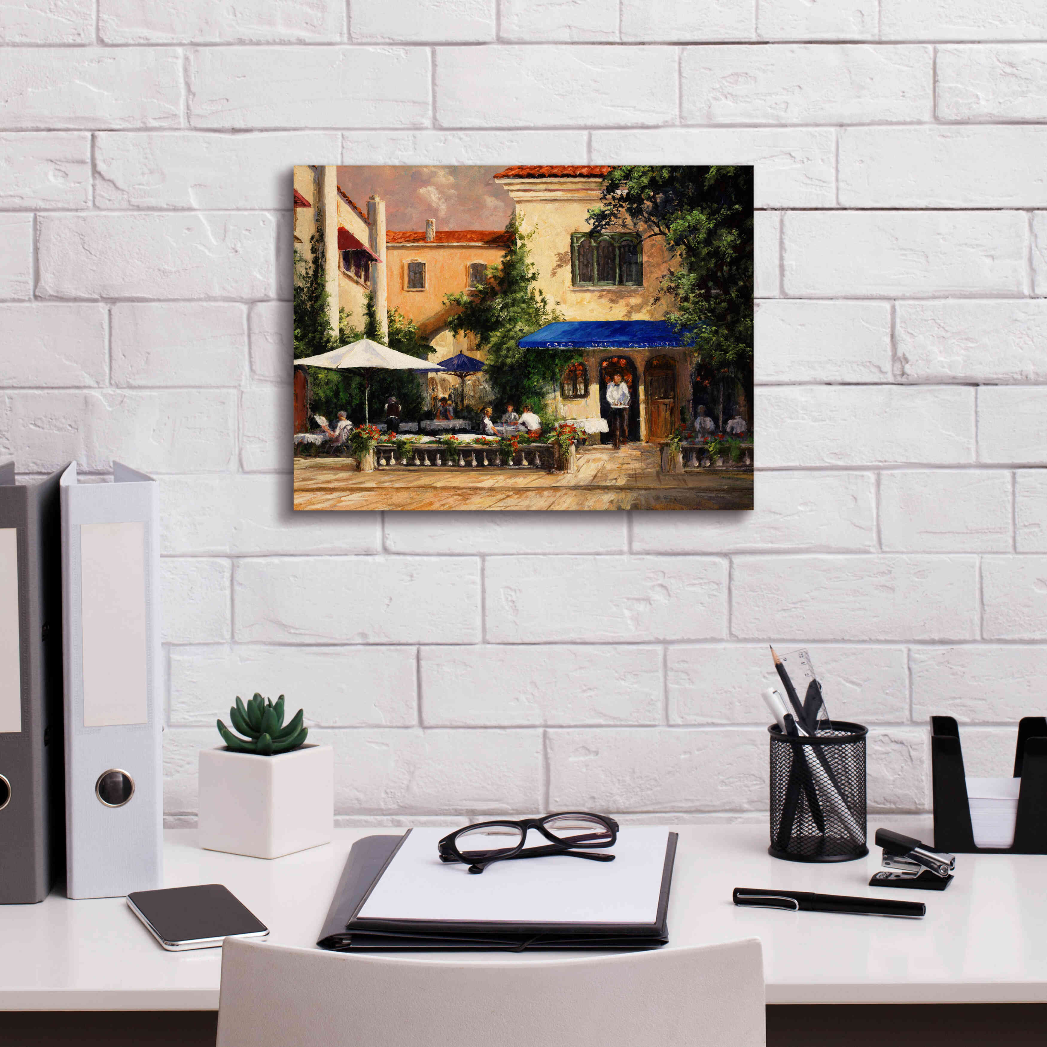 'Café Bar' by Art Fronckowiak, Giclee Canvas Wall Art,16x12