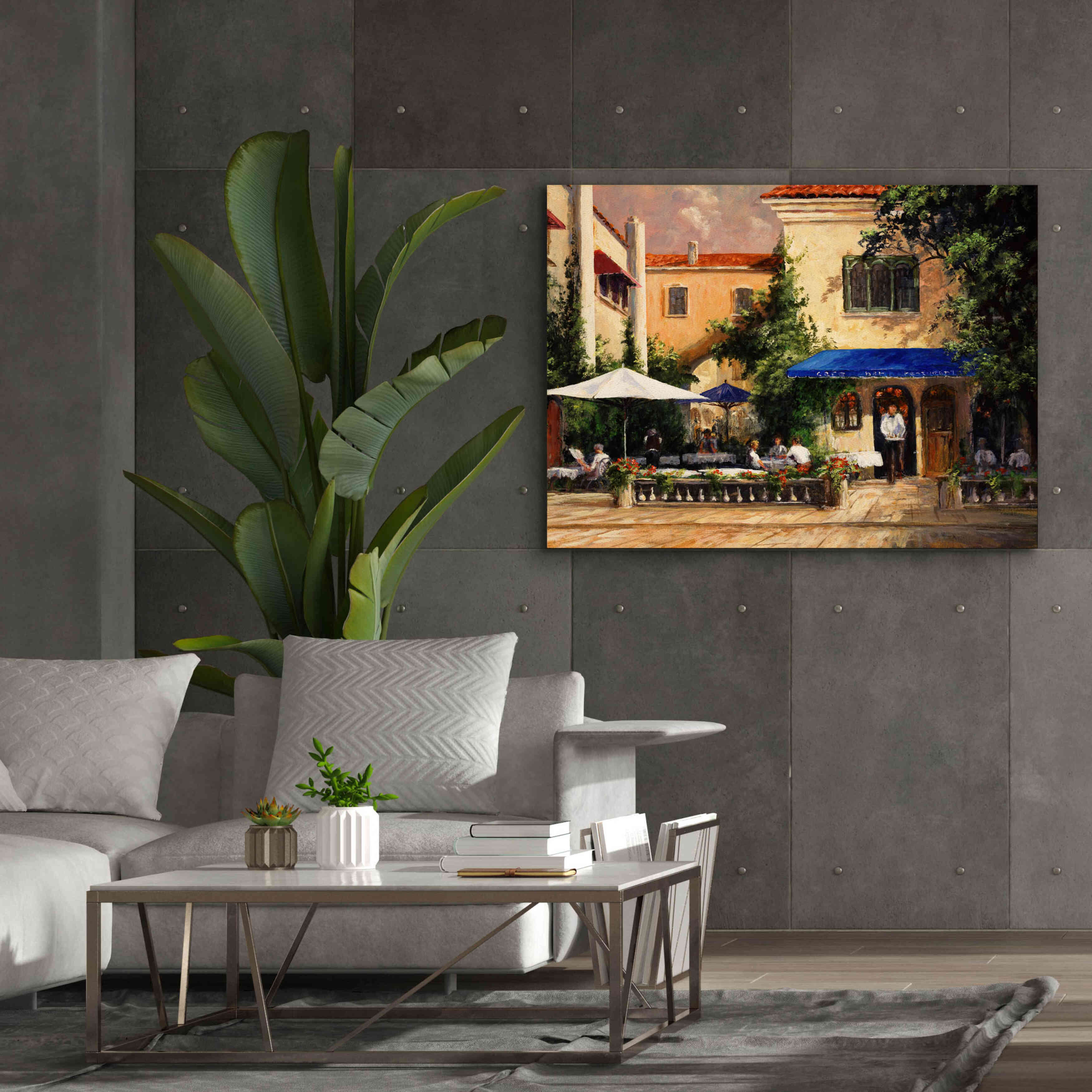 'Café Bar' by Art Fronckowiak, Giclee Canvas Wall Art,54x40