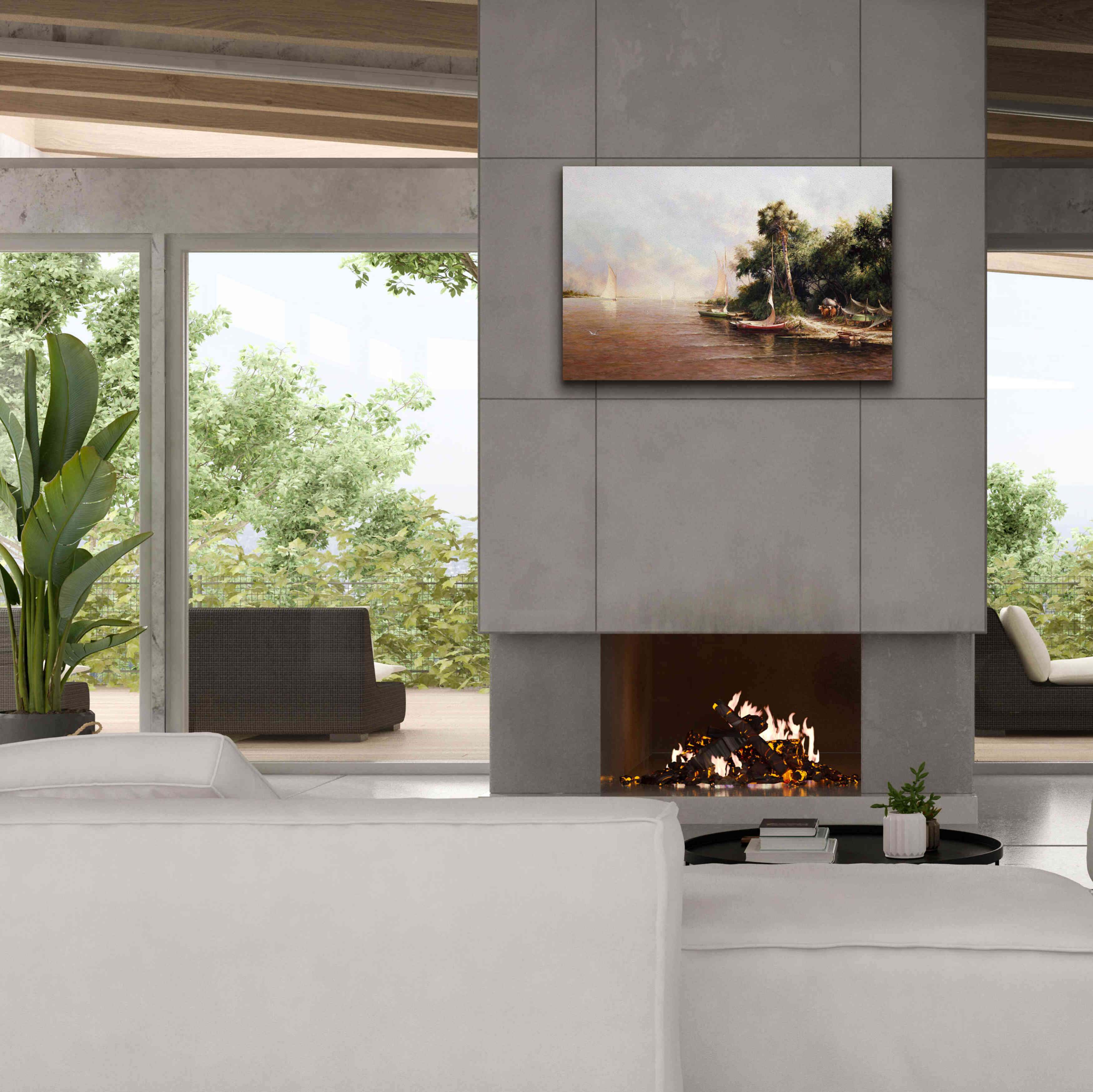 'Fisherman Landing' by Art Fronckowiak, Giclee Canvas Wall Art,40x26