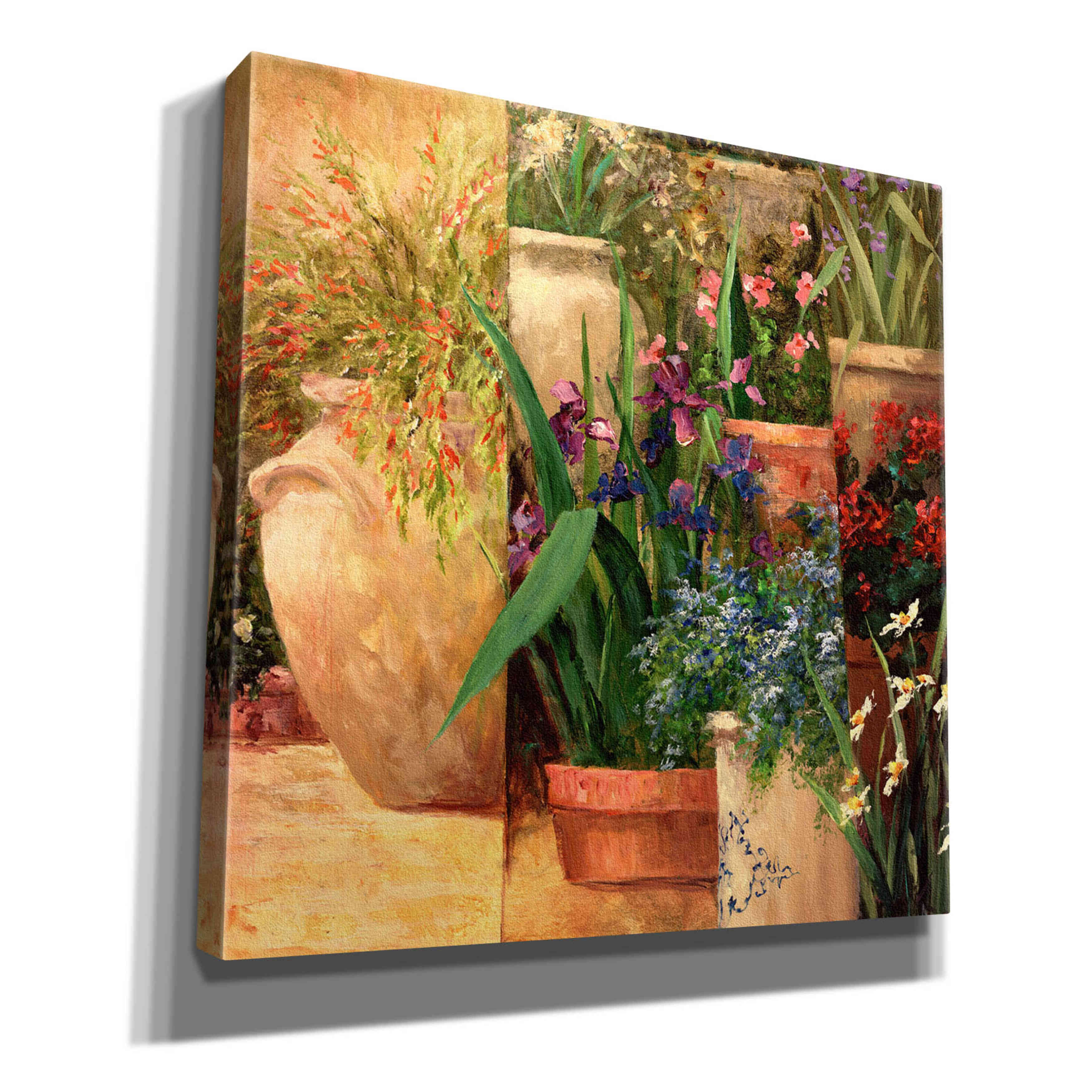 'Flower Pots Left' by Art Fronckowiak, Giclee Canvas Wall Art