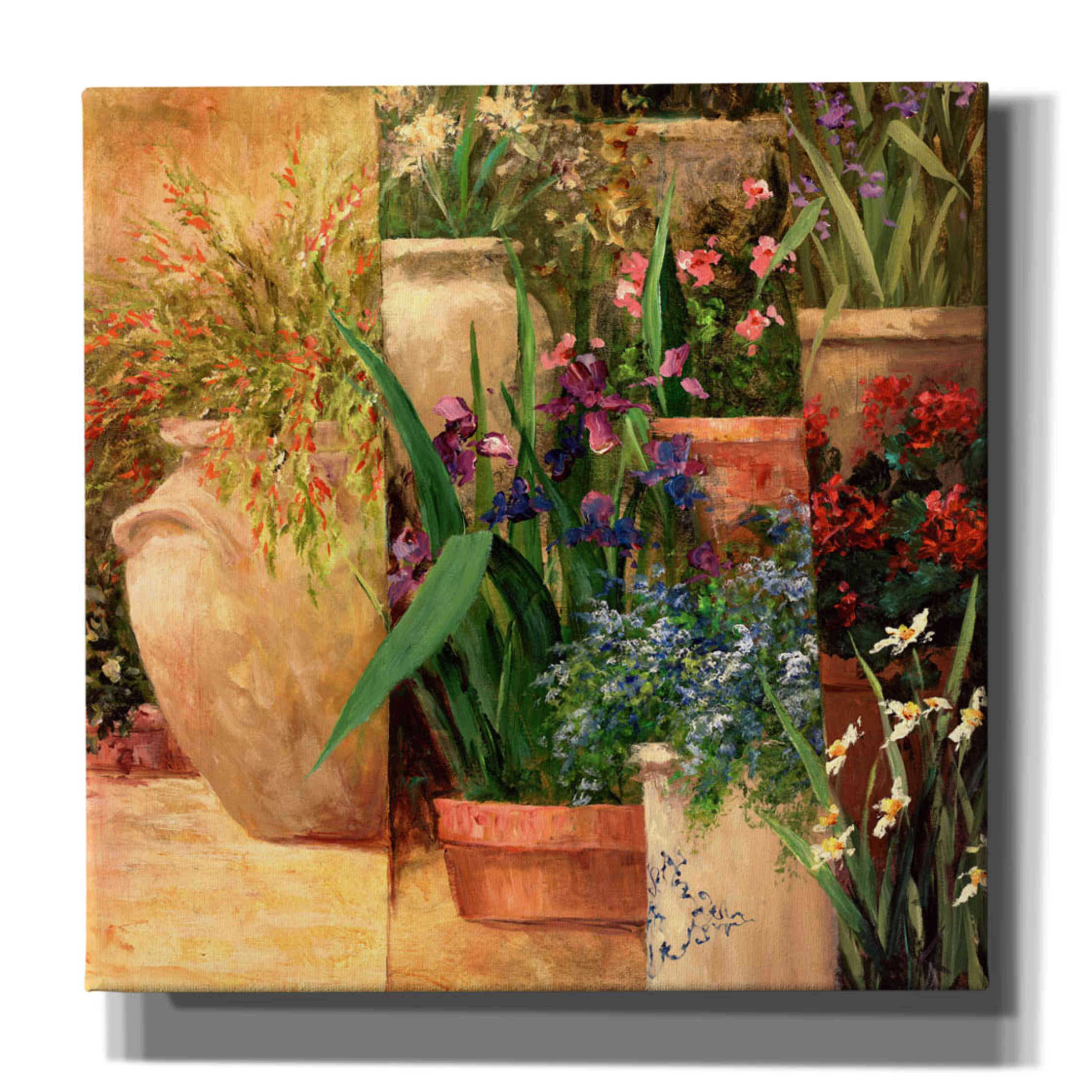 'Flower Pots Left' by Art Fronckowiak, Giclee Canvas Wall Art
