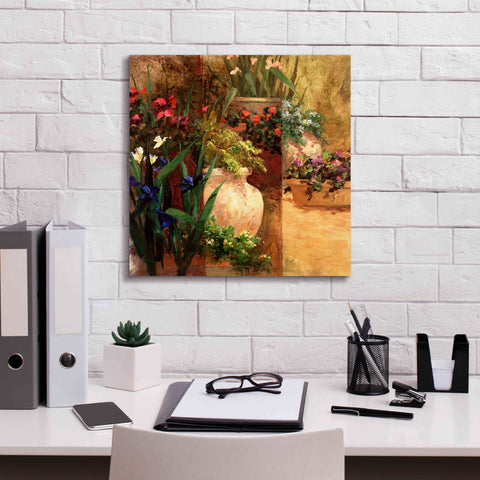 Image of 'Flower Pots Right' by Art Fronckowiak, Giclee Canvas Wall Art,18x18
