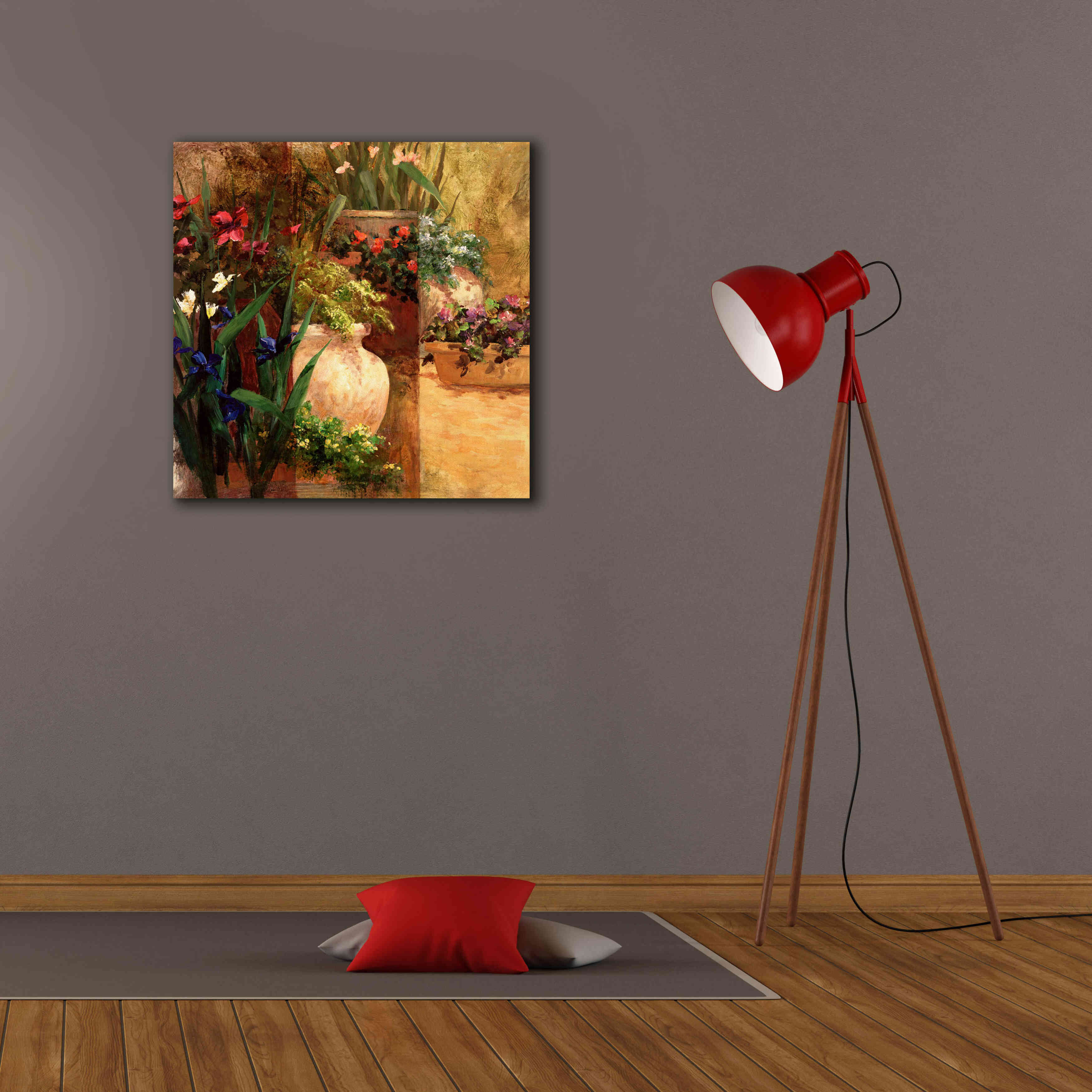 'Flower Pots Right' by Art Fronckowiak, Giclee Canvas Wall Art,26x26