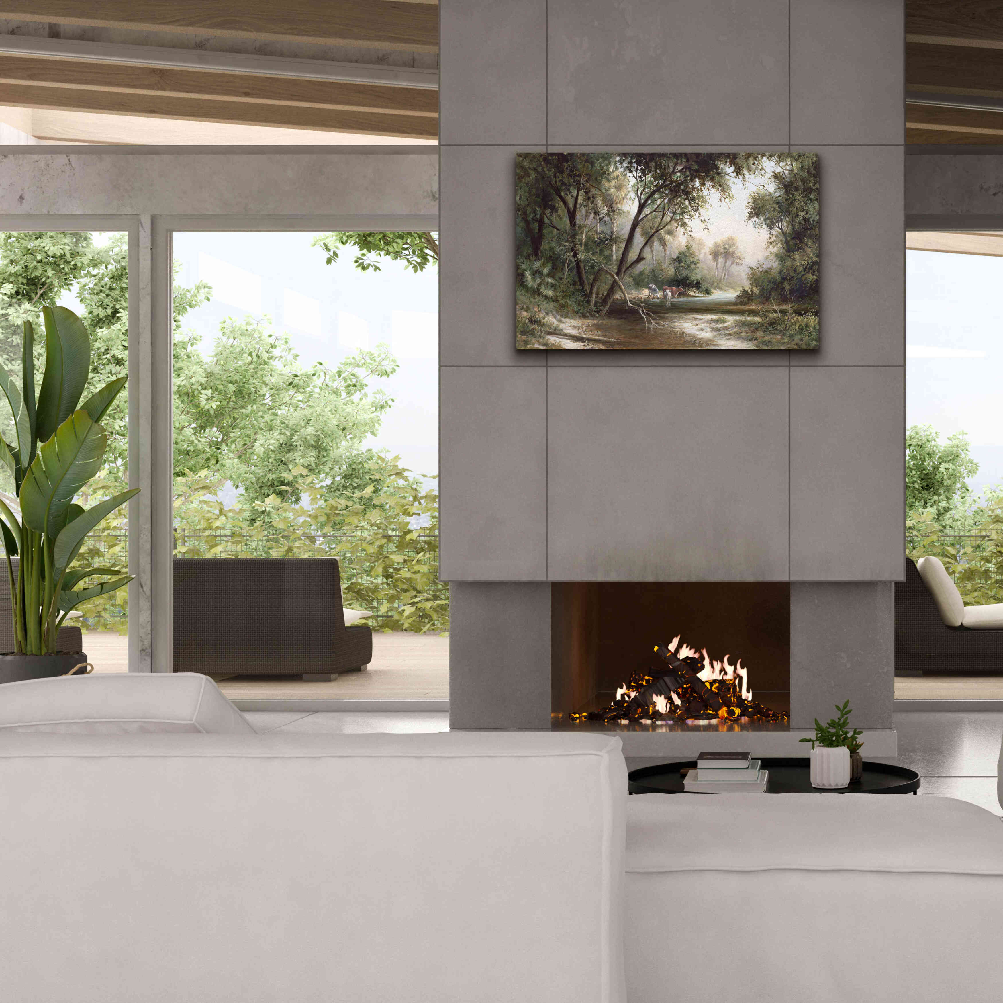 'Forked Creek' by Art Fronckowiak, Giclee Canvas Wall Art,40x26