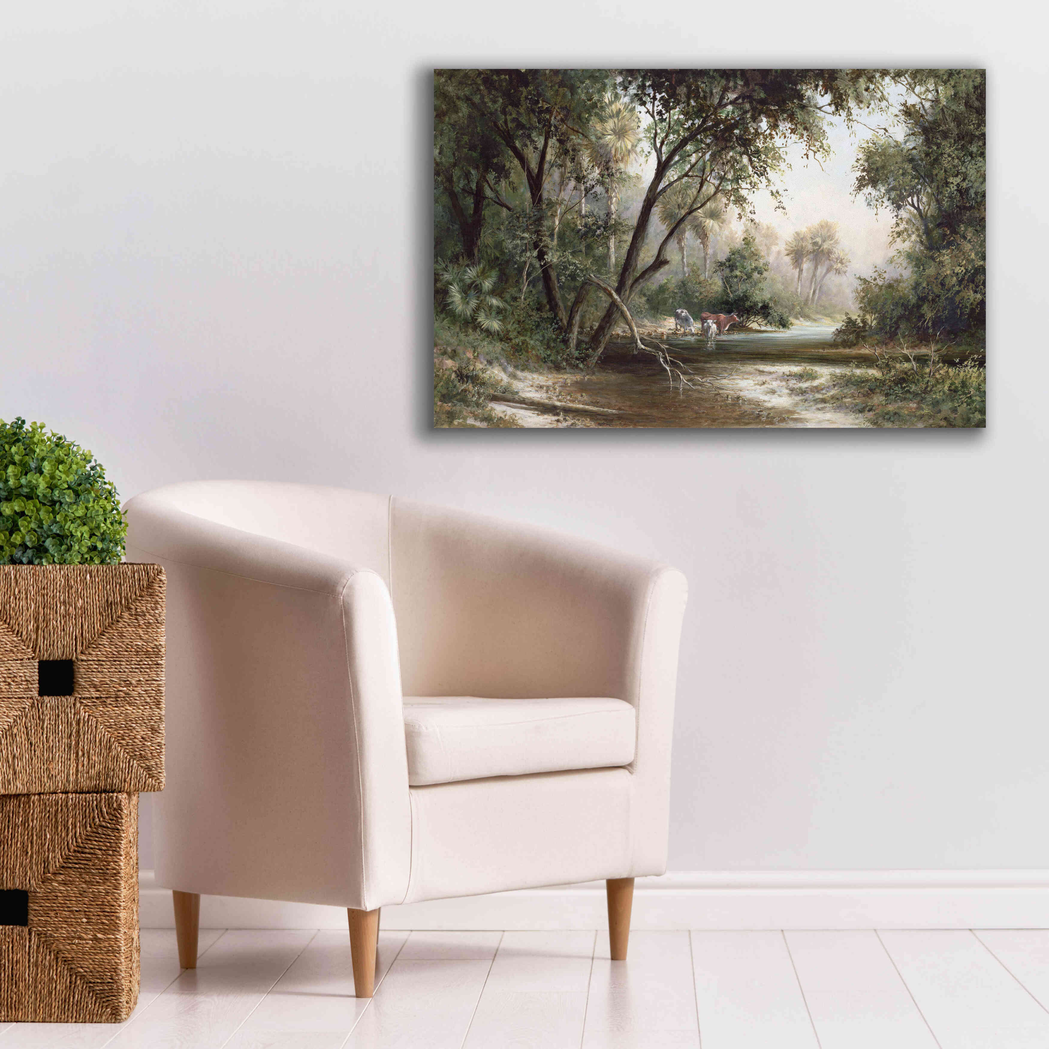 'Forked Creek' by Art Fronckowiak, Giclee Canvas Wall Art,40x26