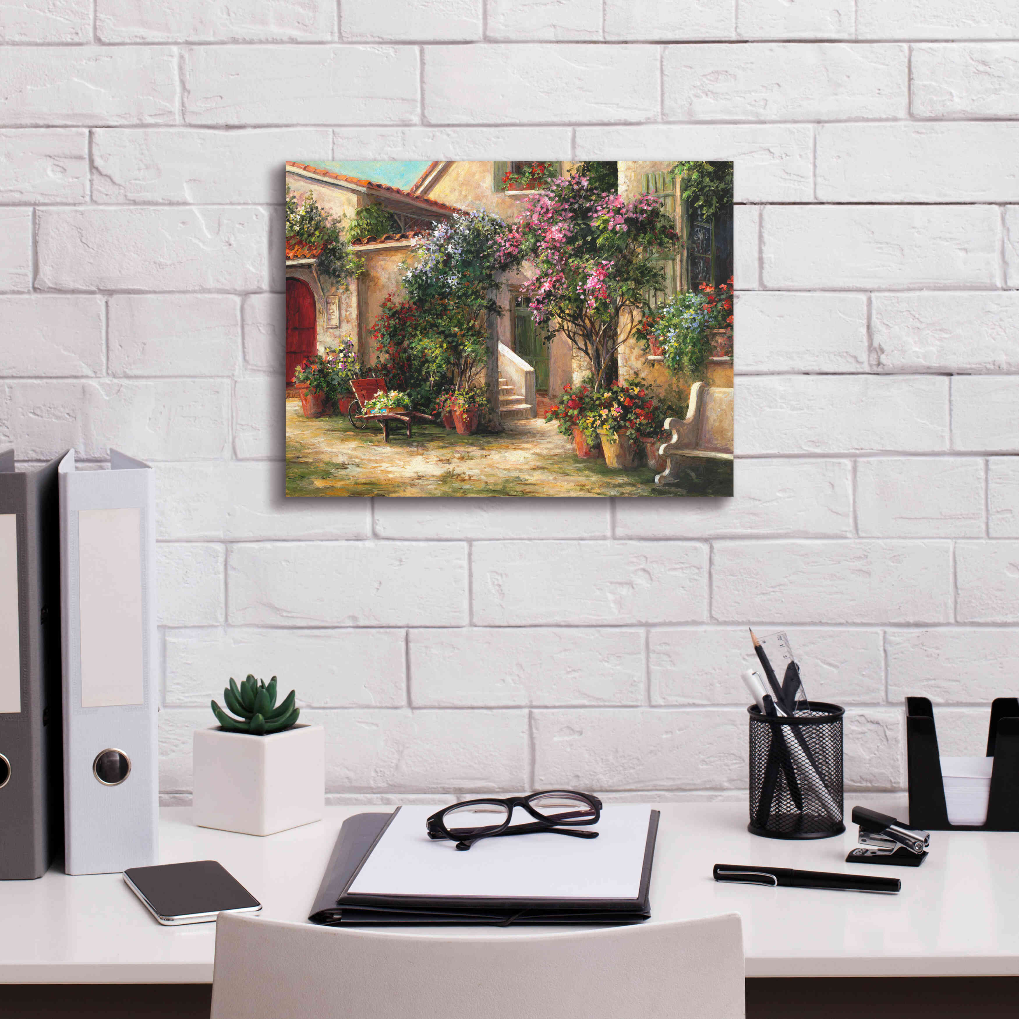 'Garden Courtyard' by Art Fronckowiak, Giclee Canvas Wall Art,16x12