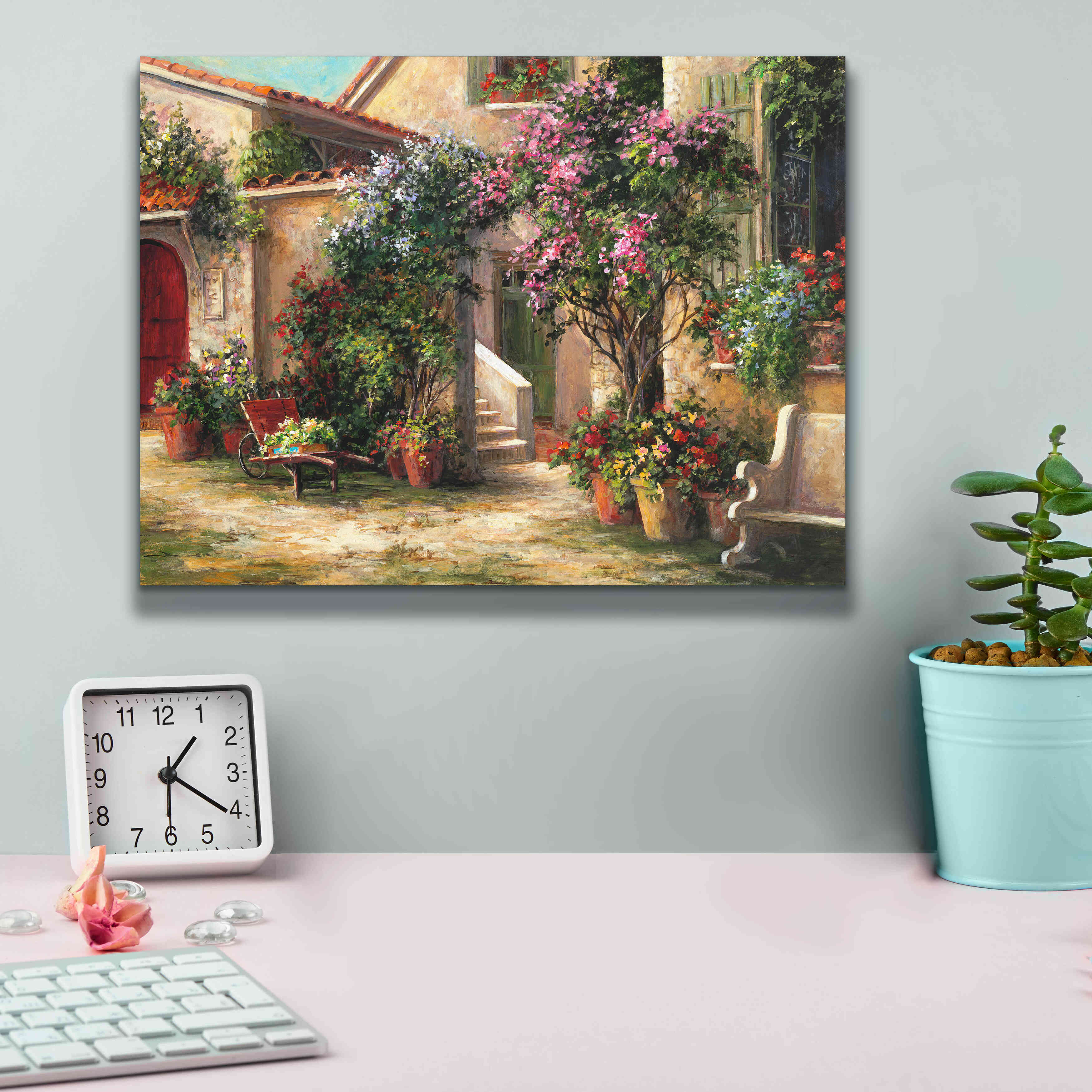 'Garden Courtyard' by Art Fronckowiak, Giclee Canvas Wall Art,16x12