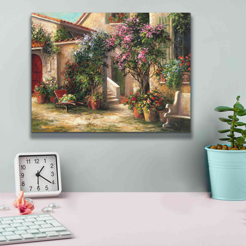 Image of 'Garden Courtyard' by Art Fronckowiak, Giclee Canvas Wall Art,16x12
