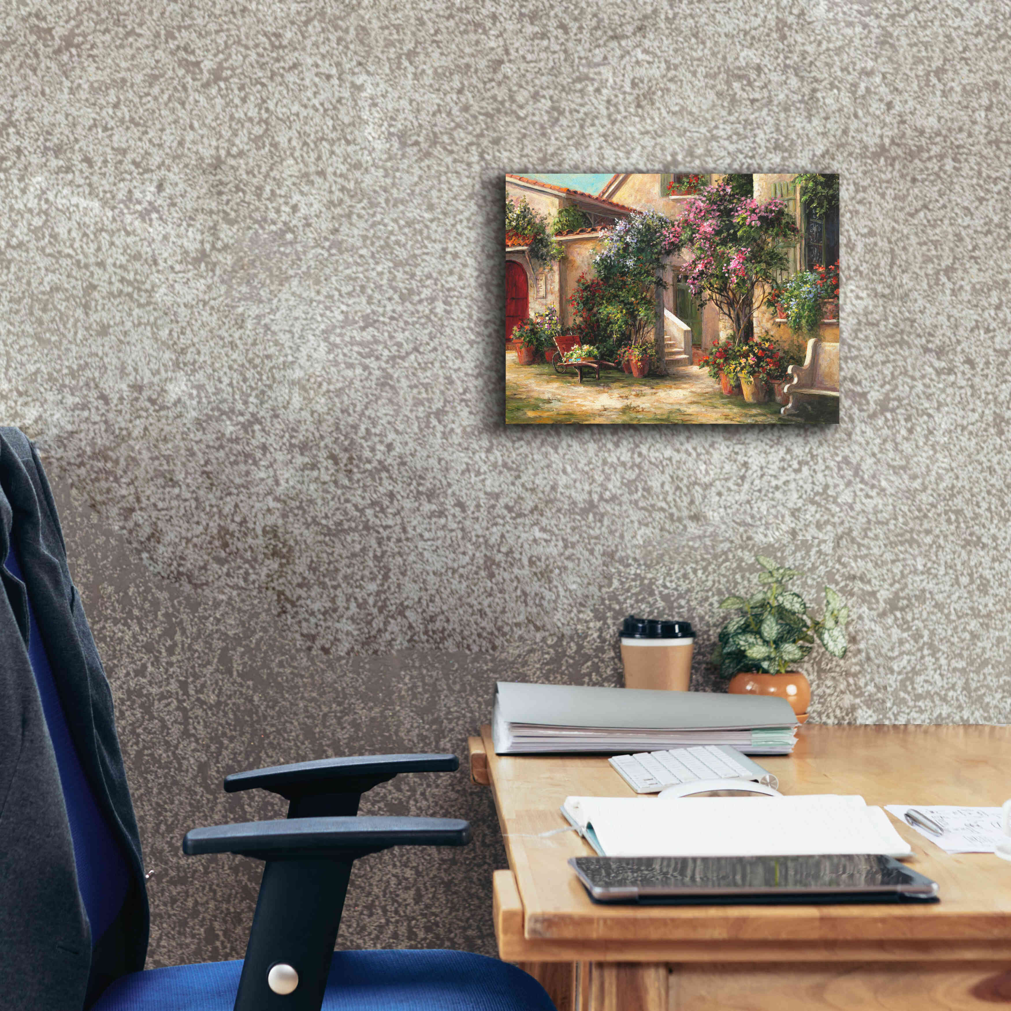 'Garden Courtyard' by Art Fronckowiak, Giclee Canvas Wall Art,16x12