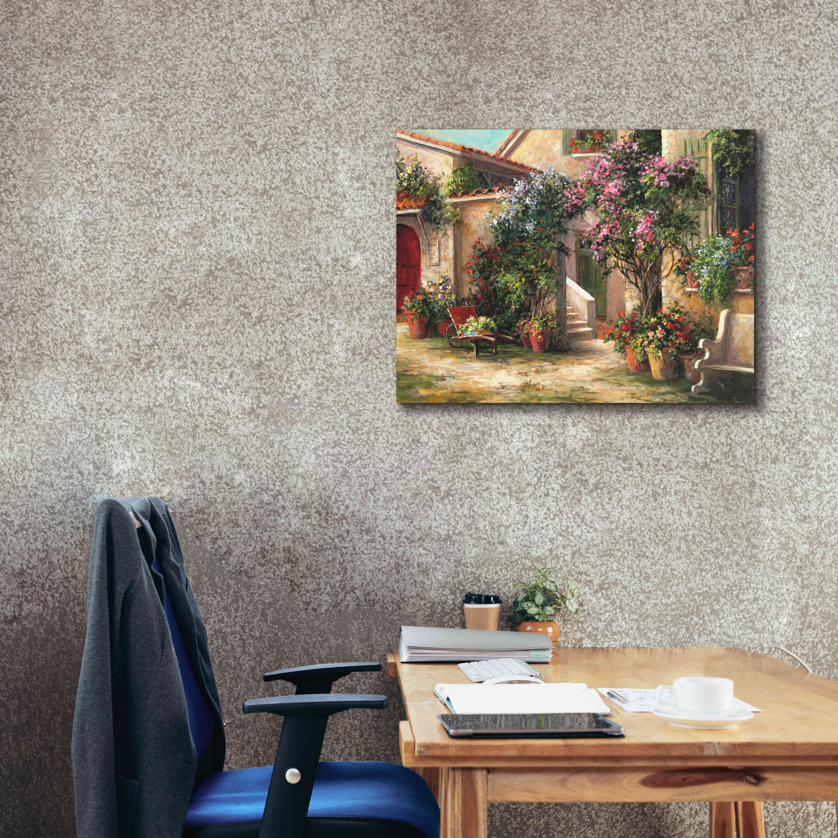 'Garden Courtyard' by Art Fronckowiak, Giclee Canvas Wall Art,34x26