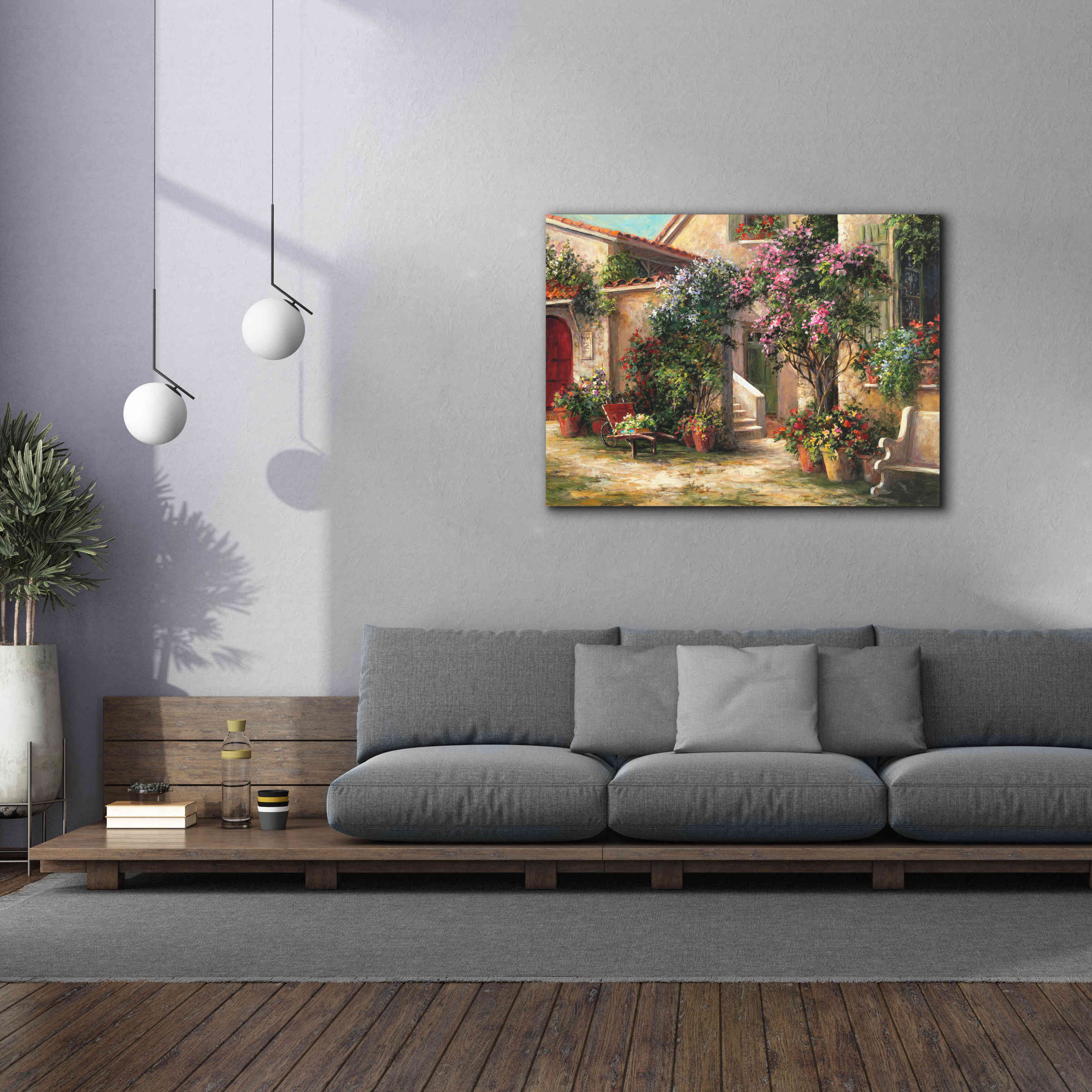 'Garden Courtyard' by Art Fronckowiak, Giclee Canvas Wall Art,54x40