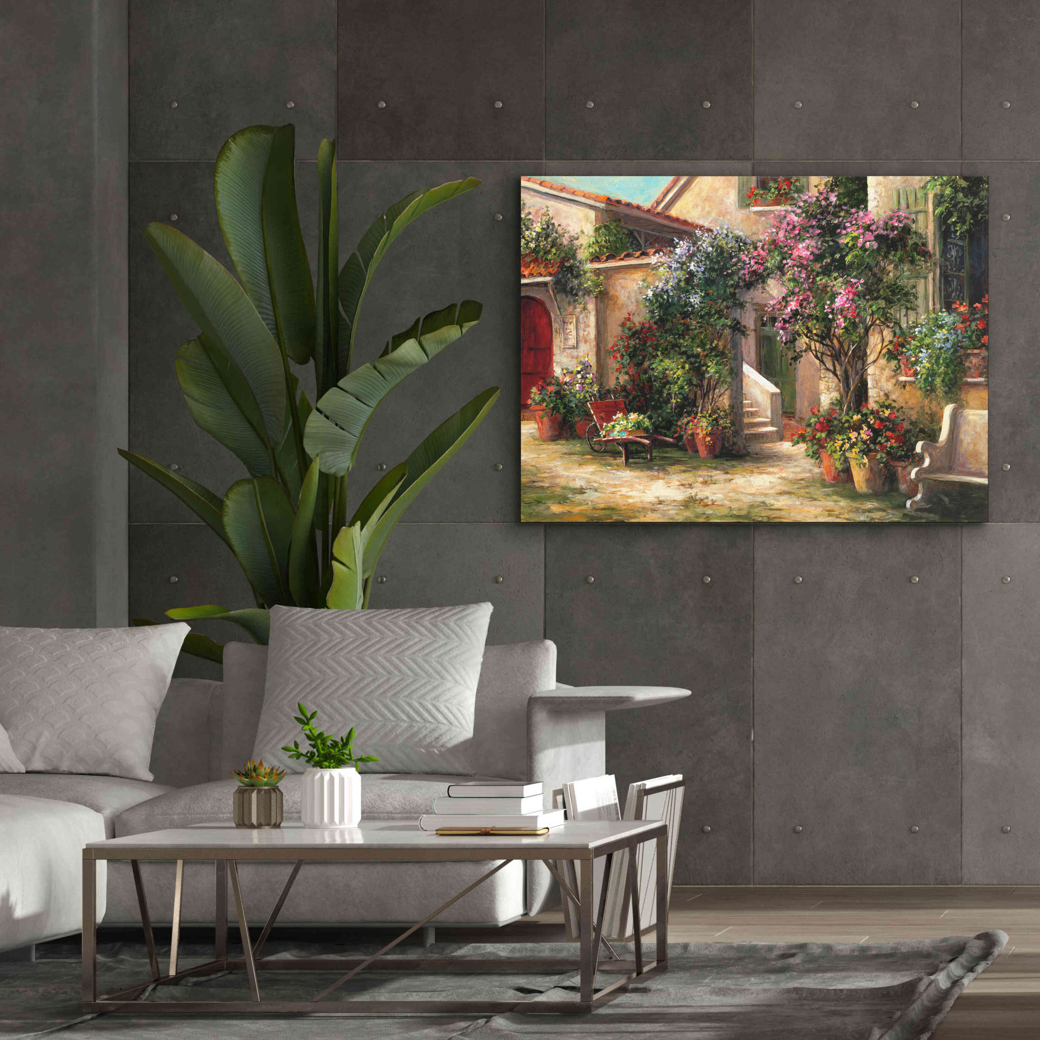 'Garden Courtyard' by Art Fronckowiak, Giclee Canvas Wall Art,54x40