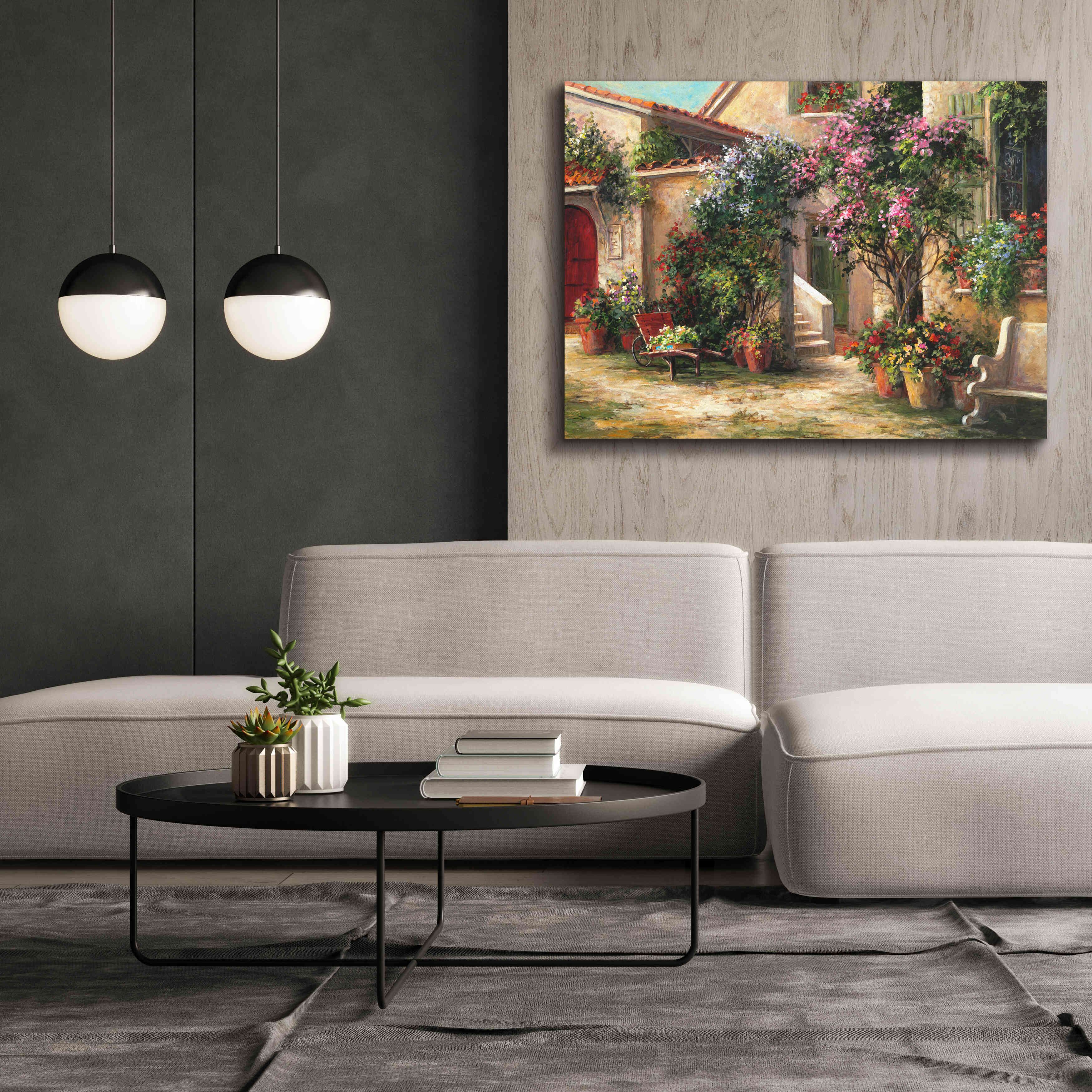 'Garden Courtyard' by Art Fronckowiak, Giclee Canvas Wall Art,54x40