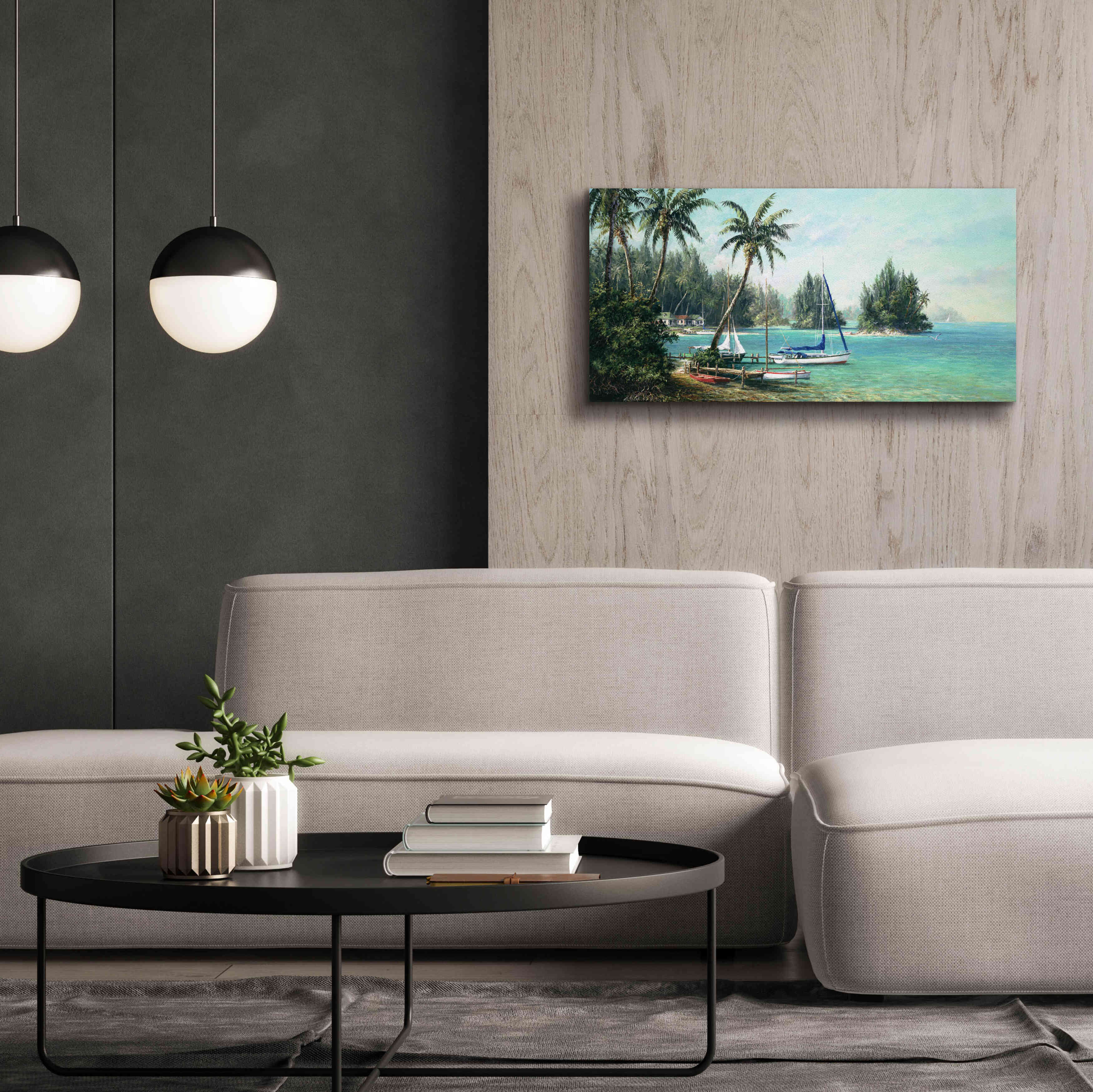 'Island Cove' by Art Fronckowiak, Giclee Canvas Wall Art,40x20