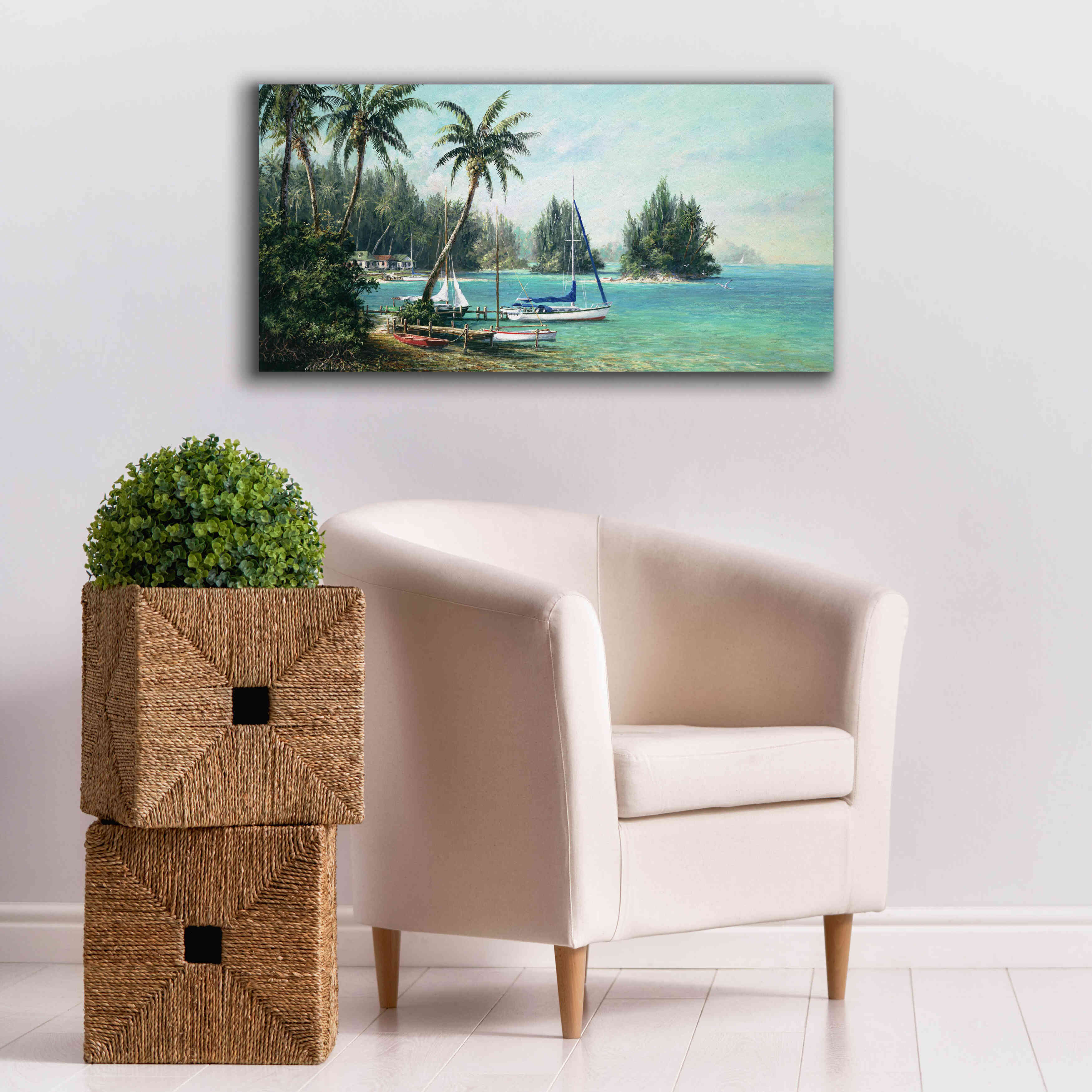 'Island Cove' by Art Fronckowiak, Giclee Canvas Wall Art,40x20