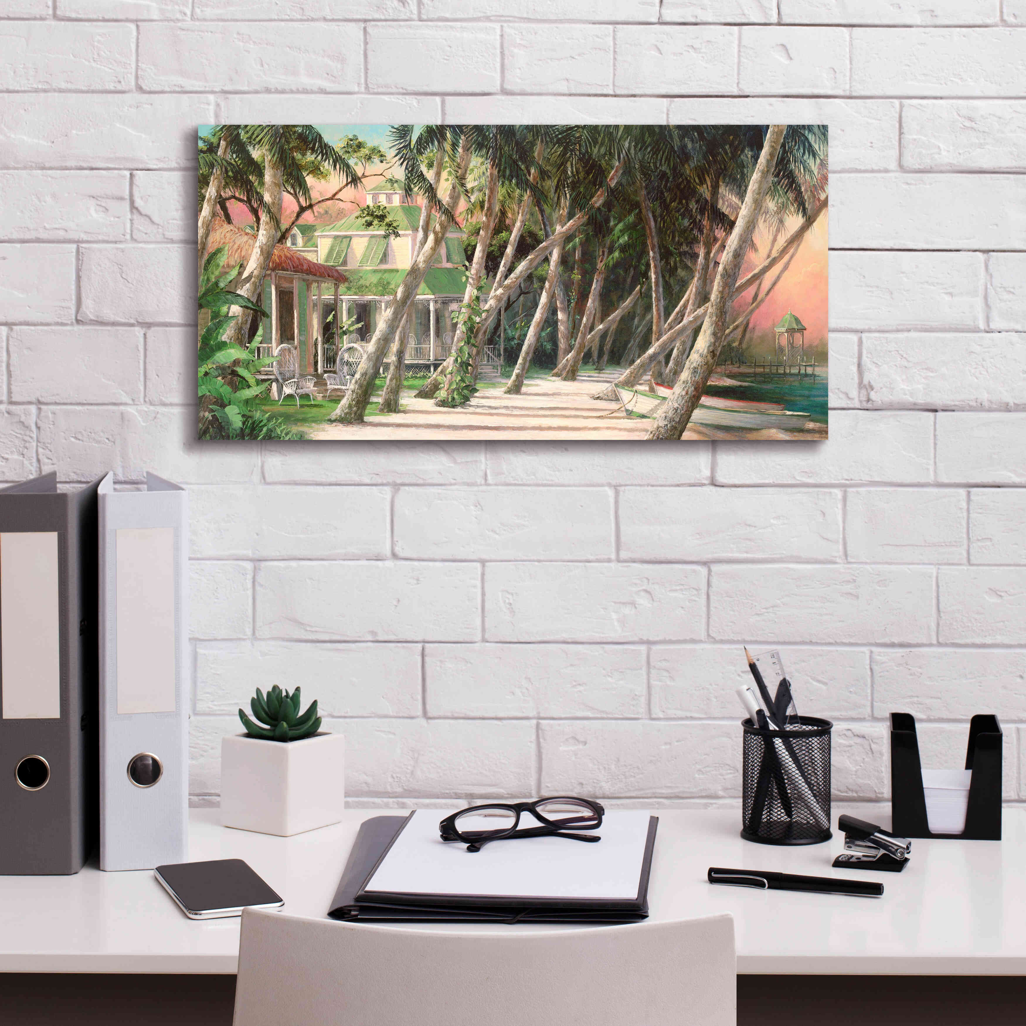 'Island House' by Art Fronckowiak, Giclee Canvas Wall Art,24x12