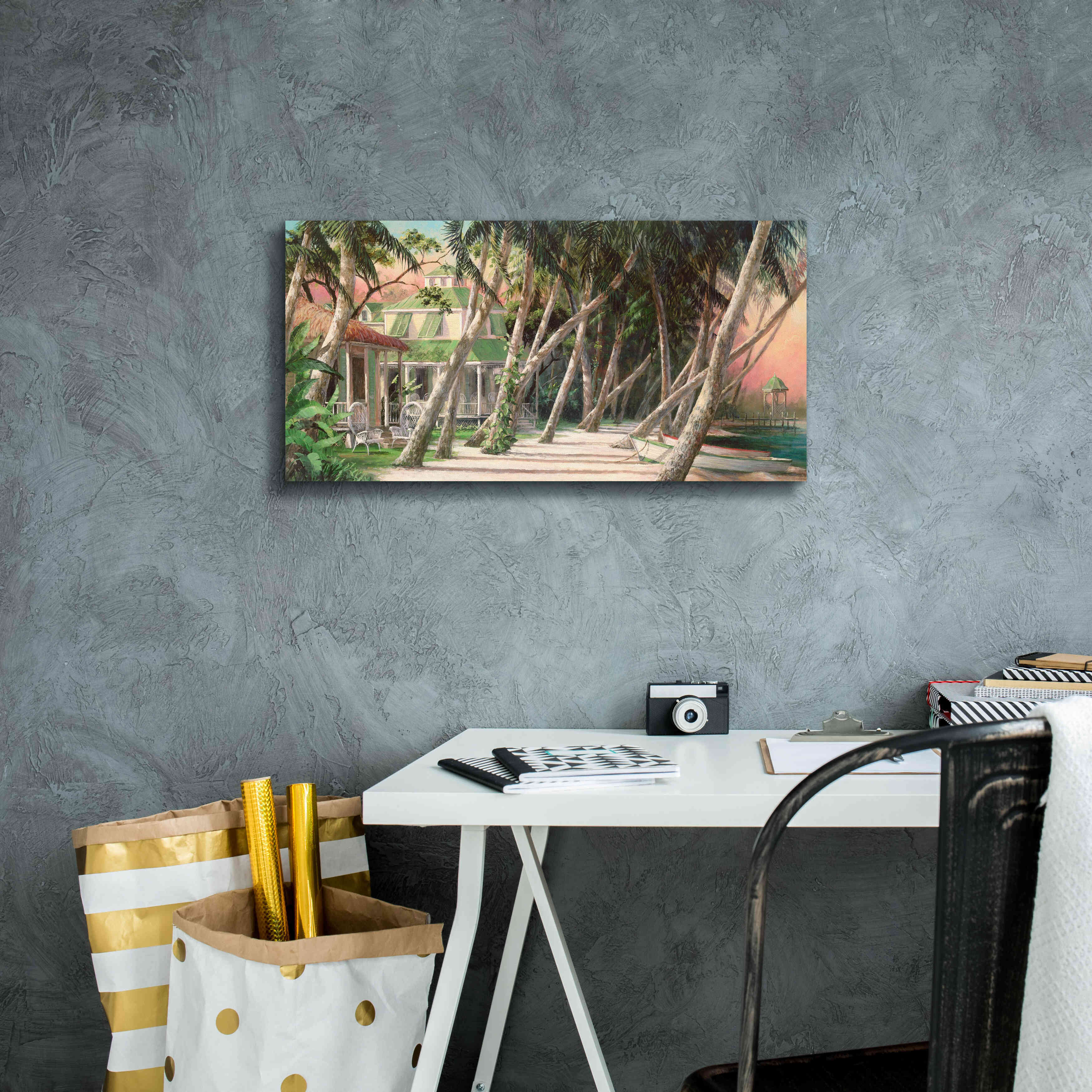 'Island House' by Art Fronckowiak, Giclee Canvas Wall Art,24x12