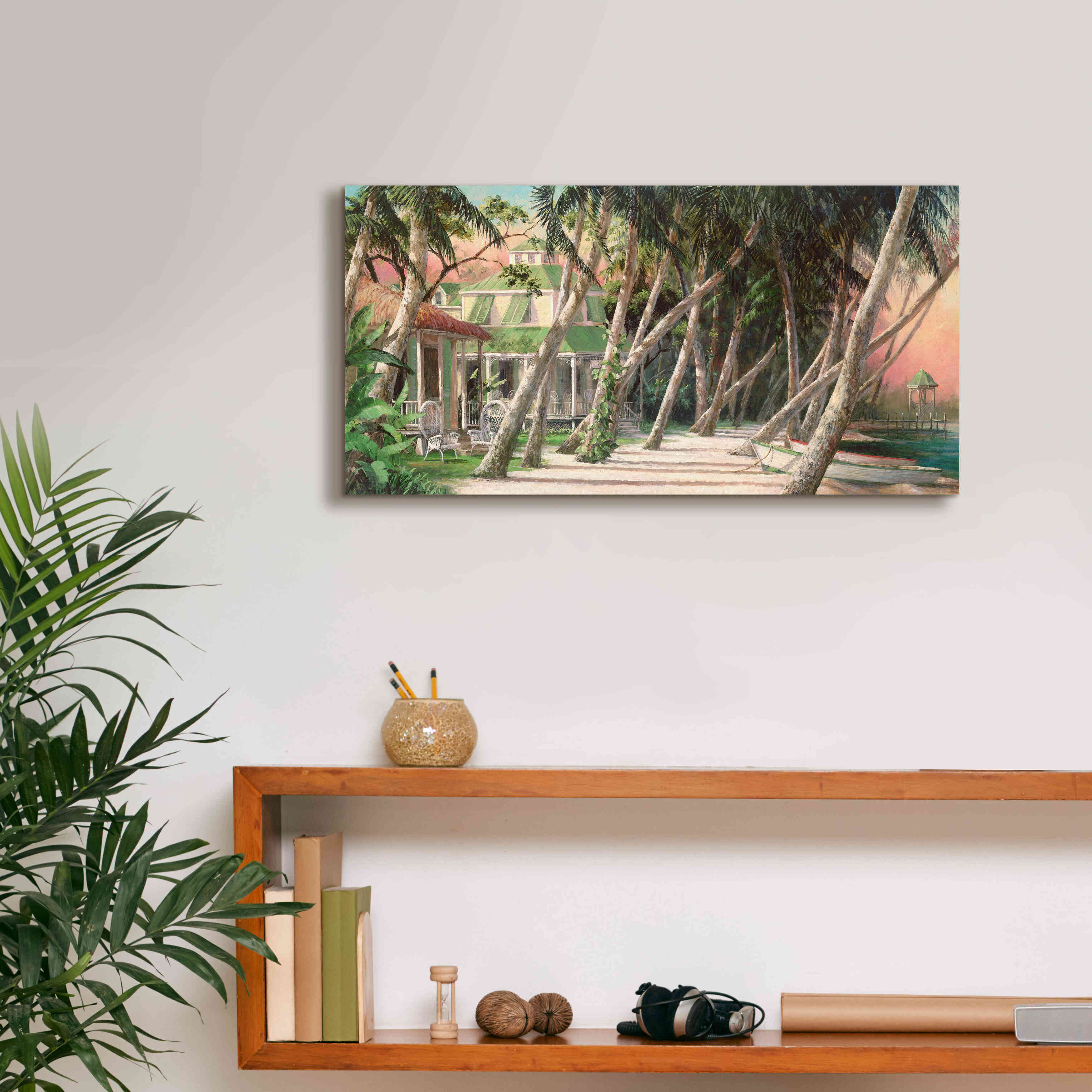 'Island House' by Art Fronckowiak, Giclee Canvas Wall Art,24x12