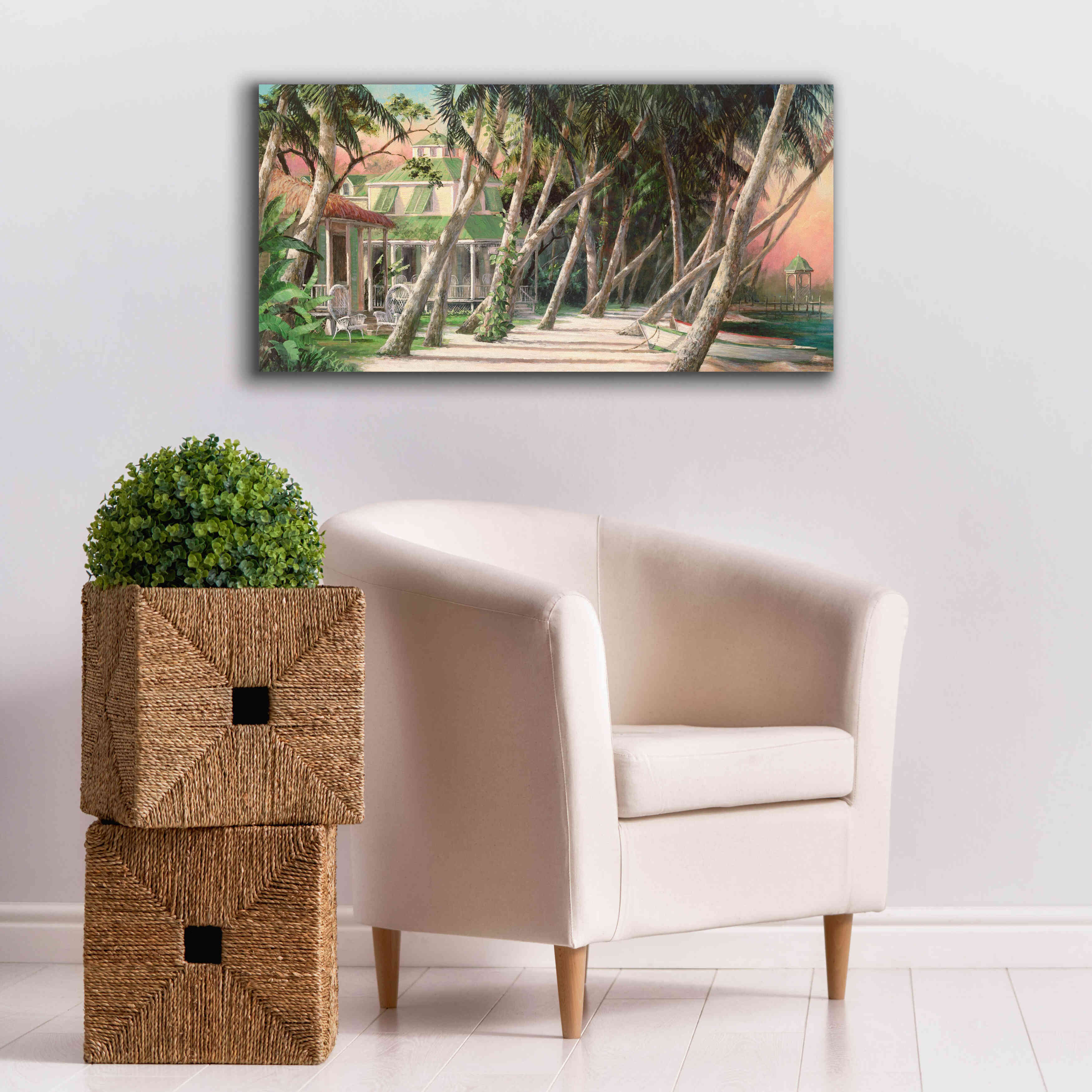 'Island House' by Art Fronckowiak, Giclee Canvas Wall Art,40x20