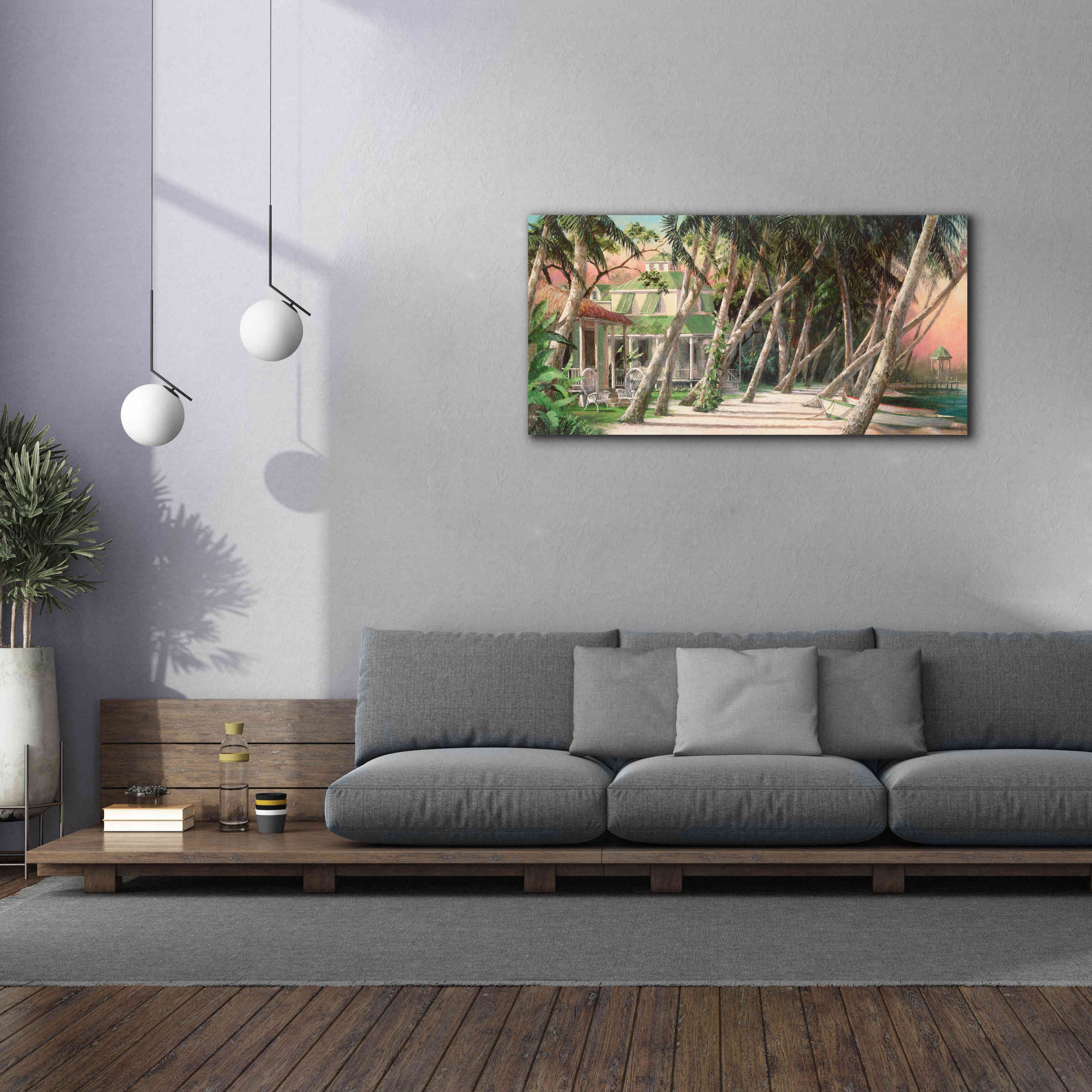 'Island House' by Art Fronckowiak, Giclee Canvas Wall Art,60x30