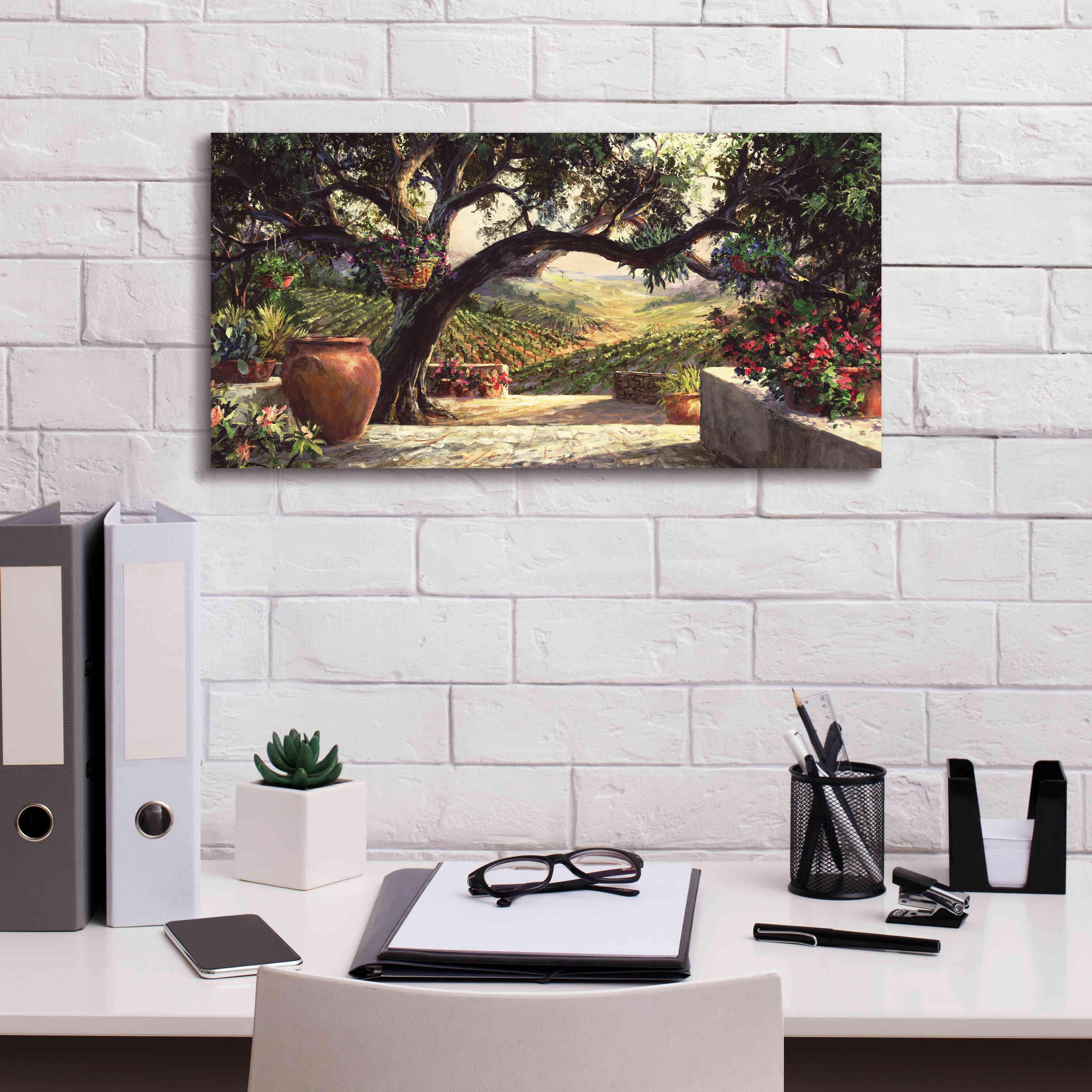 'Napa Patio' by Art Fronckowiak, Giclee Canvas Wall Art,24x12