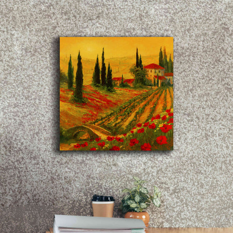 Image of 'Poppies of Toscano I' by Art Fronckowiak, Giclee Canvas Wall Art,18x18