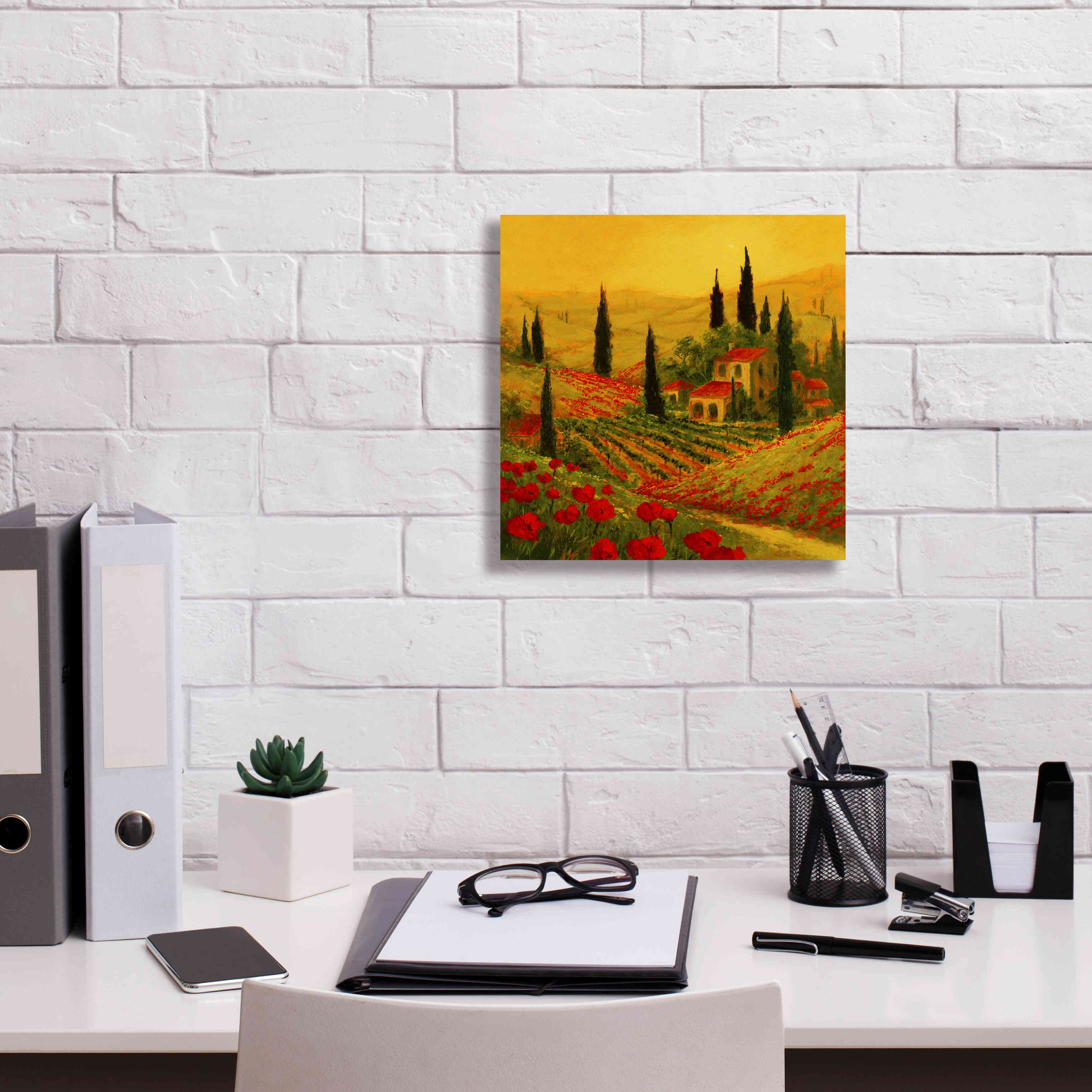 'Poppies of Toscano II' by Art Fronckowiak, Giclee Canvas Wall Art,12x12