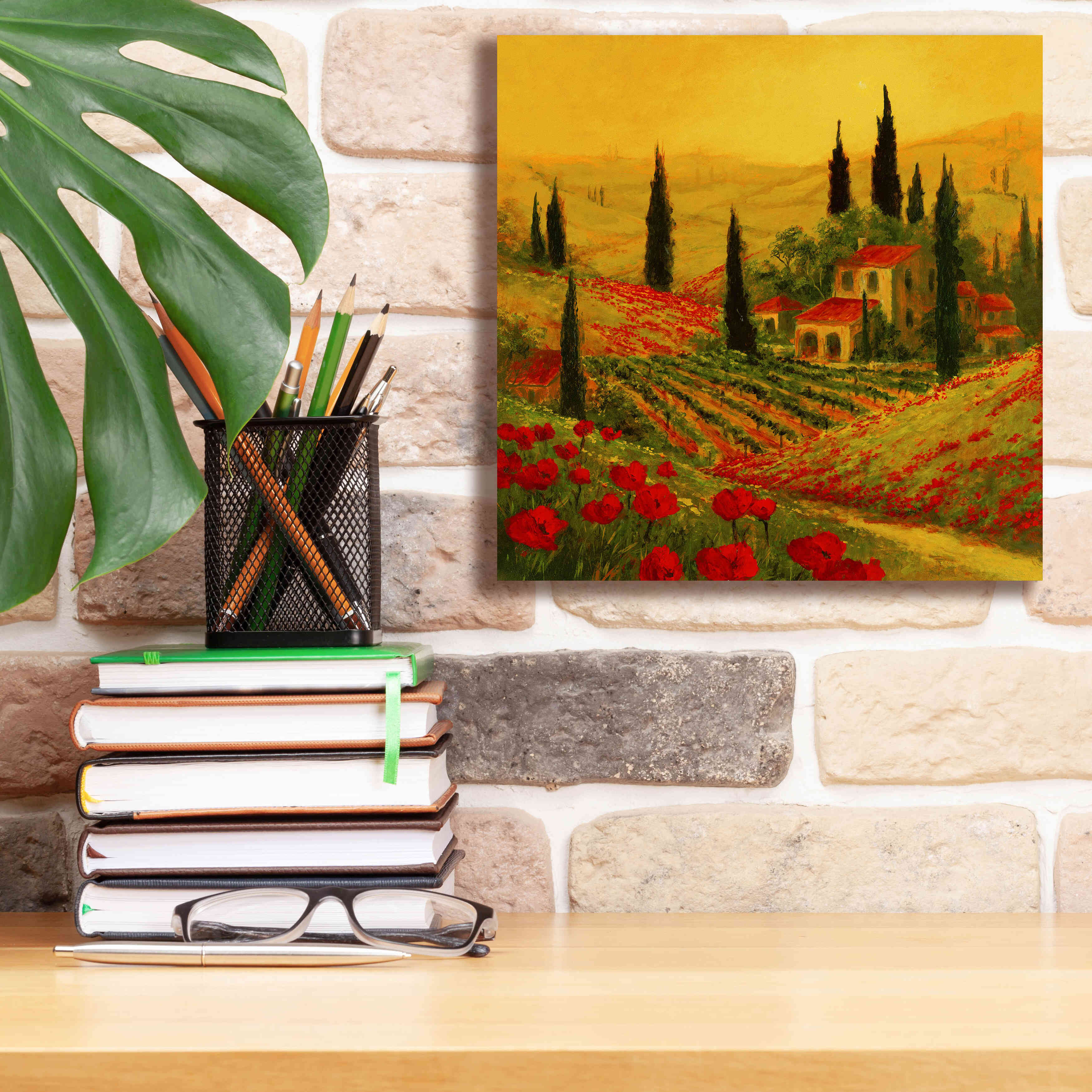 'Poppies of Toscano II' by Art Fronckowiak, Giclee Canvas Wall Art,12x12