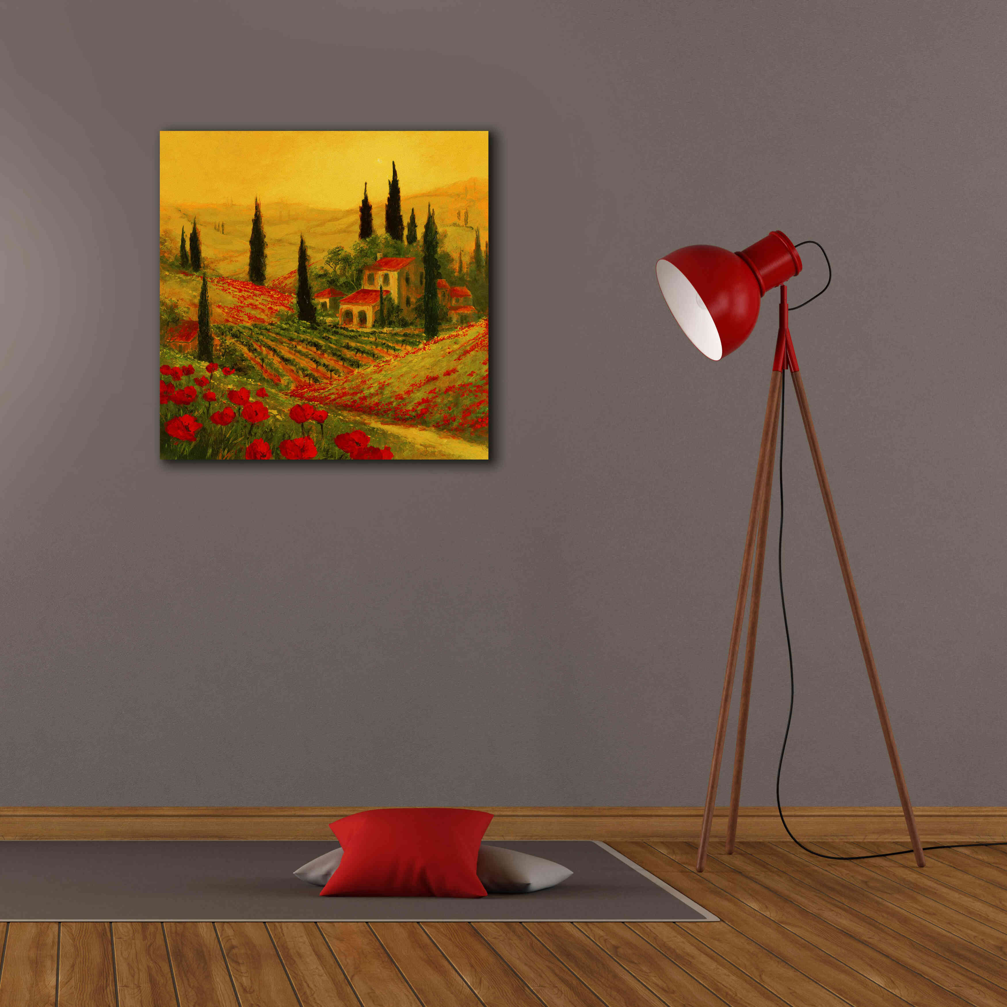 'Poppies of Toscano II' by Art Fronckowiak, Giclee Canvas Wall Art,26x26