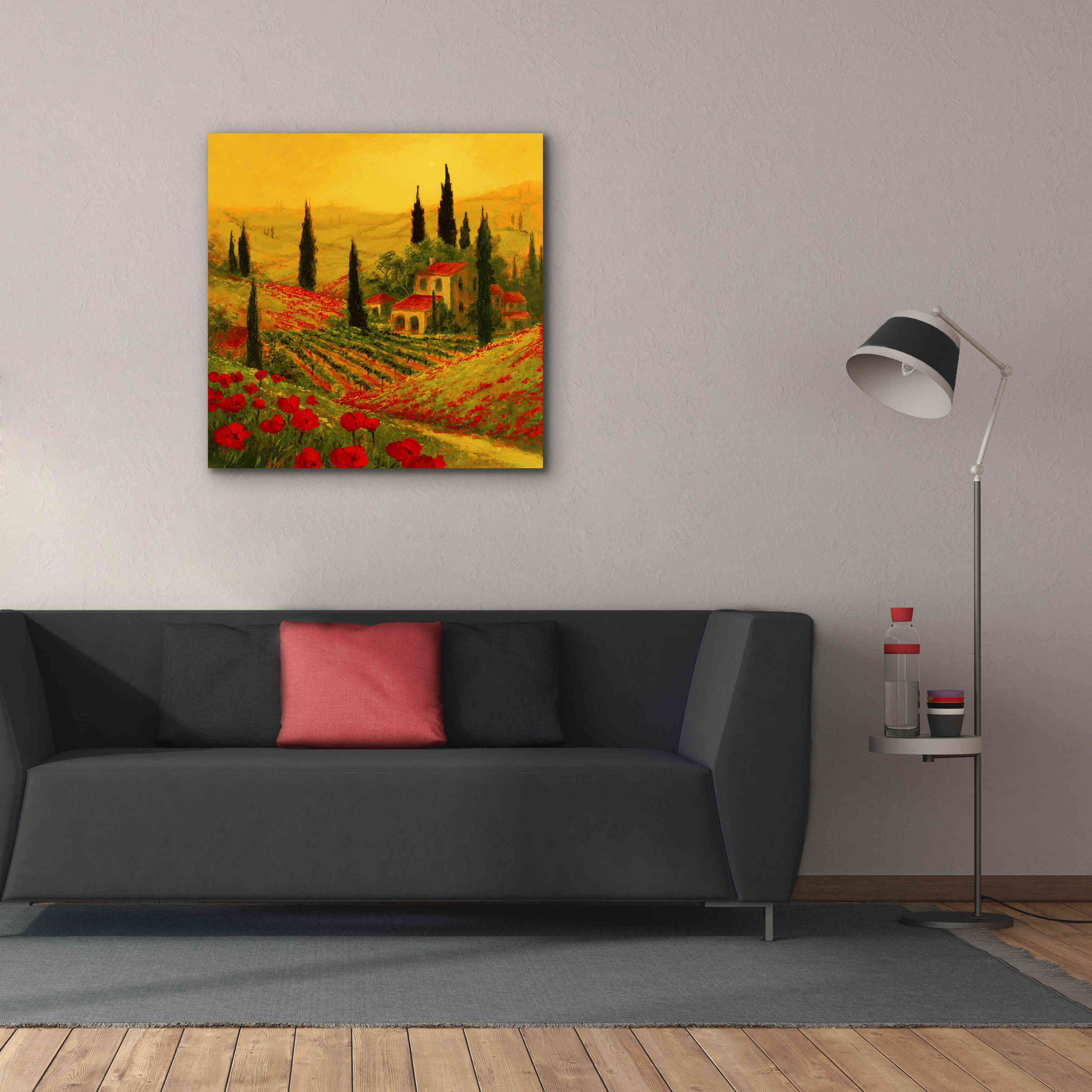 'Poppies of Toscano II' by Art Fronckowiak, Giclee Canvas Wall Art,37x37