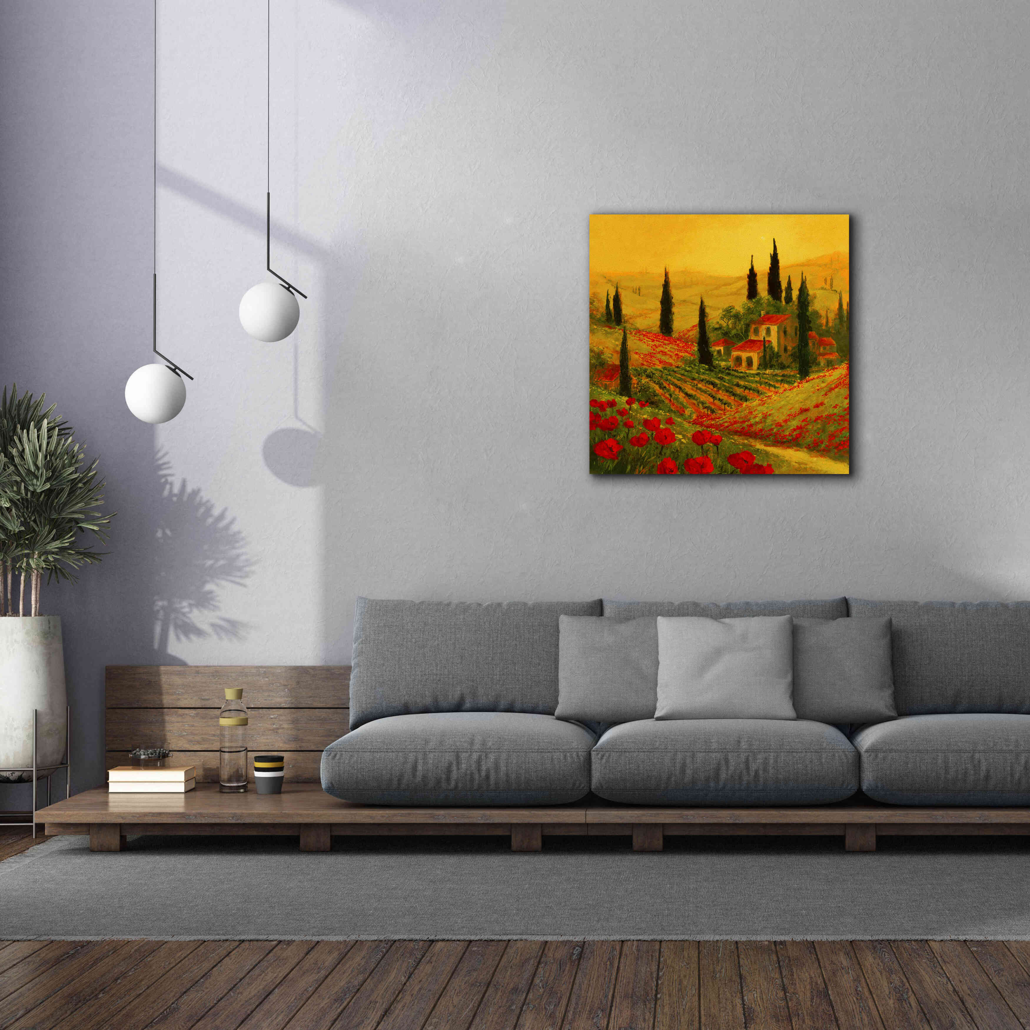 'Poppies of Toscano II' by Art Fronckowiak, Giclee Canvas Wall Art,37x37