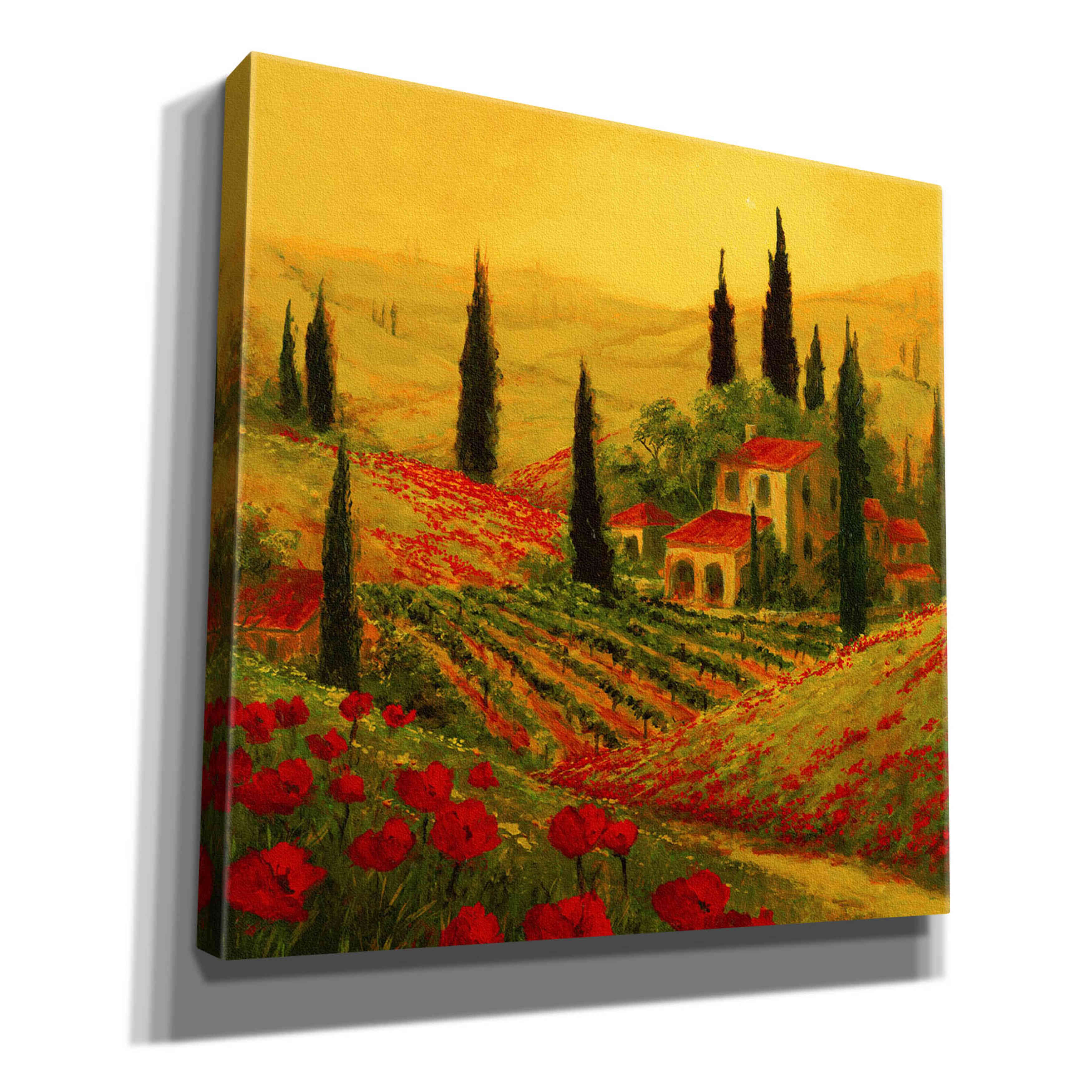 'Poppies of Toscano II' by Art Fronckowiak, Giclee Canvas Wall Art