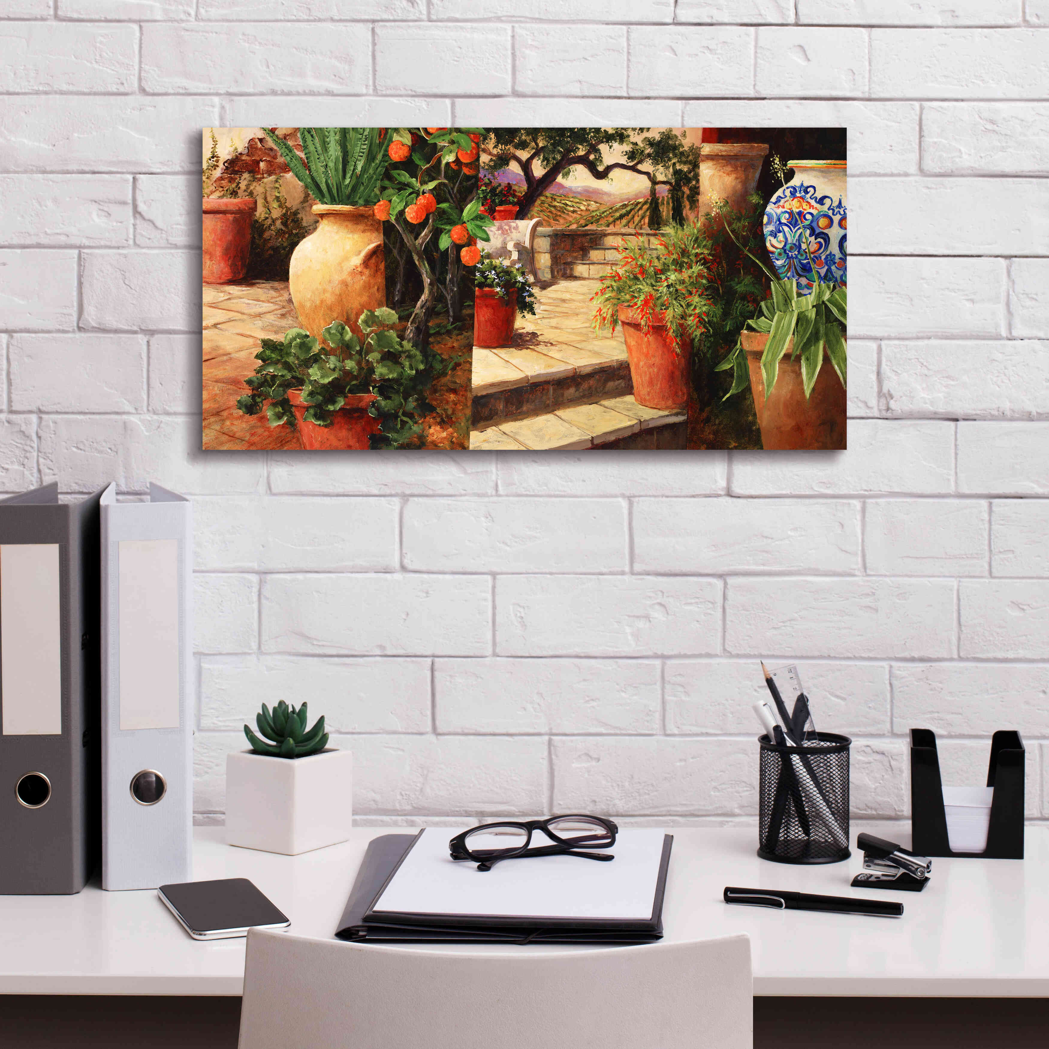 'Turo Tuscan Orange' by Art Fronckowiak, Giclee Canvas Wall Art,24x12